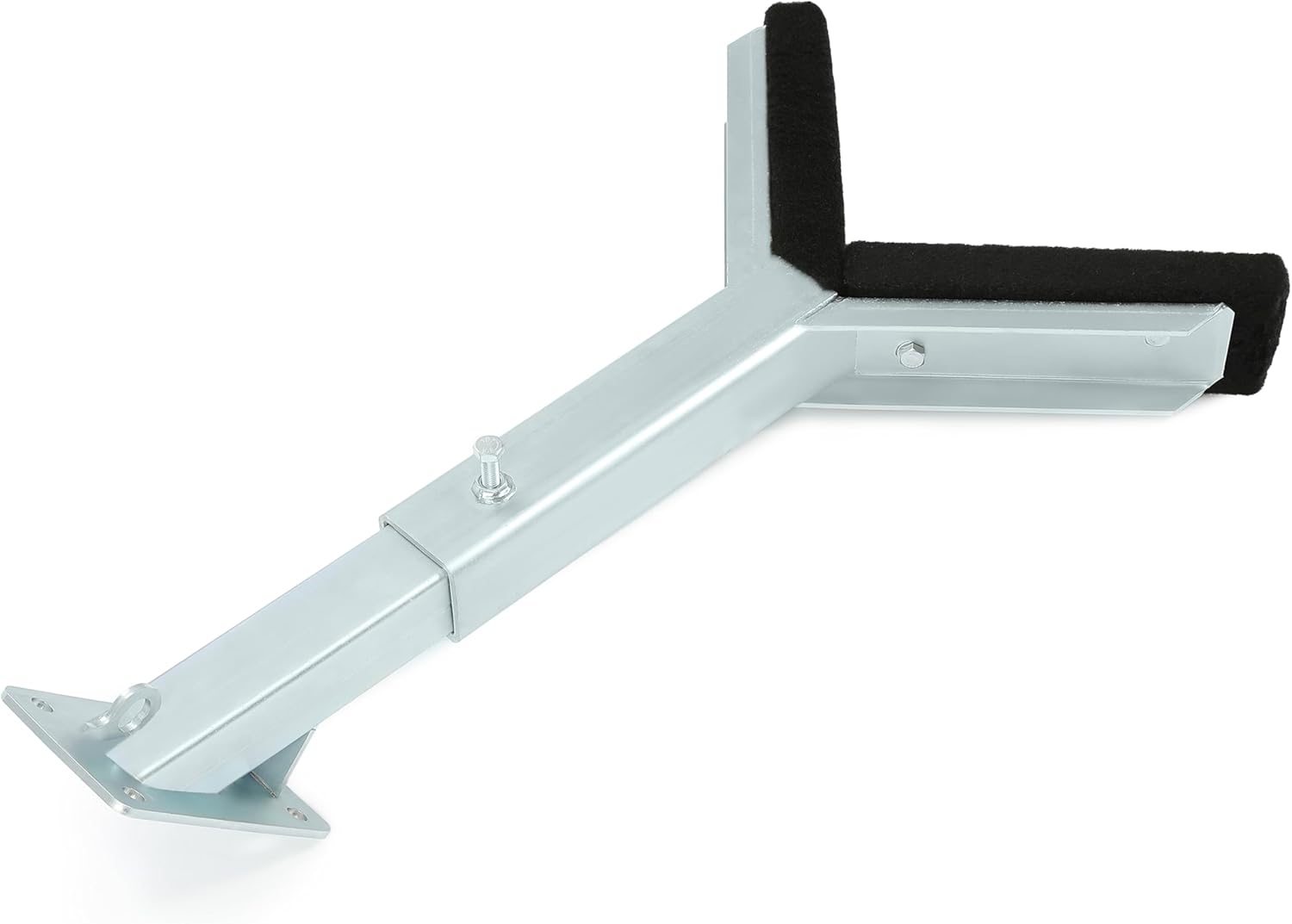 Adjustable Boat Trailer Bow Rest Catcher Compatible with 3" Wide Trailer Tongues (3x3 or 3x4), Includes Steel Bracket Assembly, Silver Finish