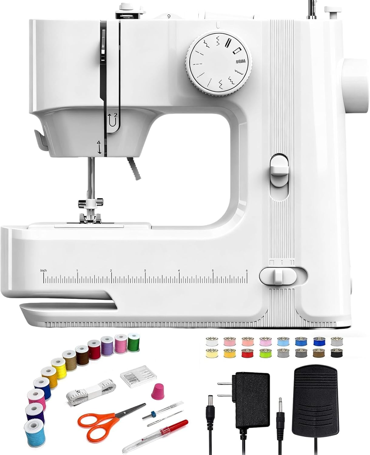 LuckySew:Make Your Own Luck.Sewing machine,sewing machine for beginners with 12 Built-in Stitches,Dual-speed and foot pedal,Home portable sewing machine with accessory kit included.