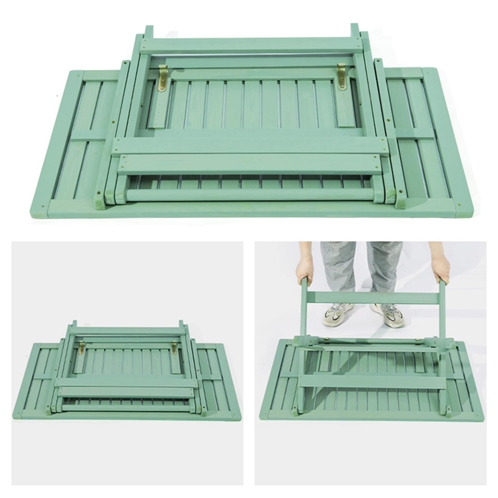 Tavolo Pieghevole da Esterno,Tavolo da giardino pieghevole,Tavolo da Esterno per Balcone, Giardino, Roulotte, Campeggio, Pesca, Spiagge, Barbeque(60cm/23.6in,Horizontal stripes)