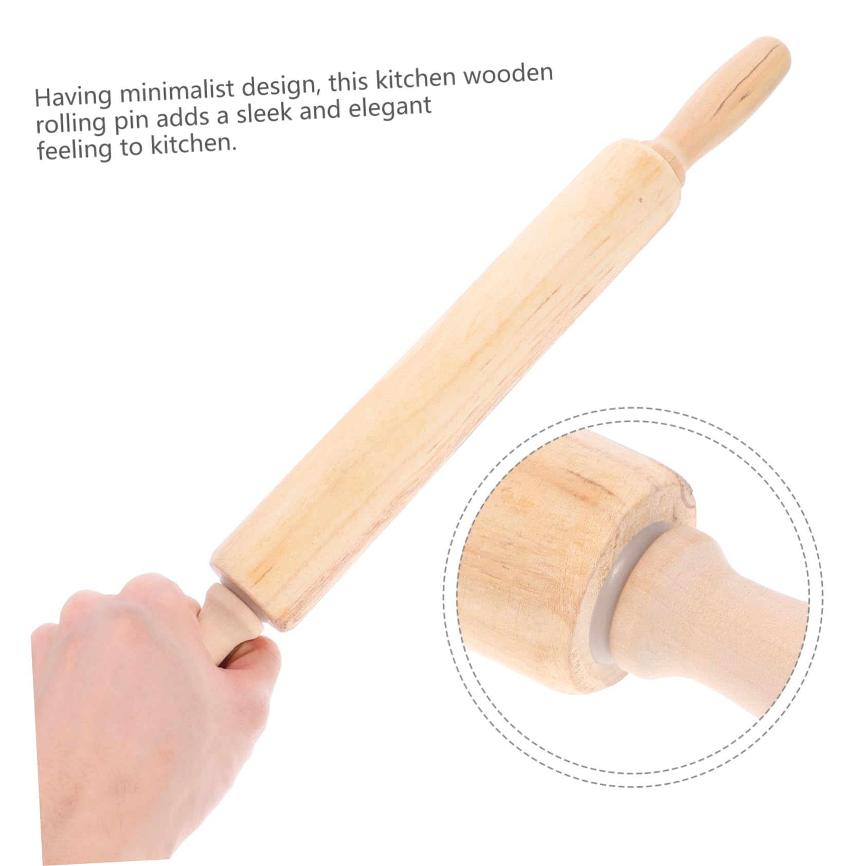 4 Piezas Rodillo de Madera para Masa de Pizza y Dumplings Utensilio de Cocina Duradero Rodillo Antiadherente para Hornear Herramienta para Pasta y Repostería