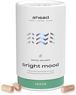 ahead BRIGHT MOOD | Stimmungsaufheller mit Serotonin Vorstufen L-Tryptophan & 5 HTP - 90 hochdosierte Kapseln - mit Reish...