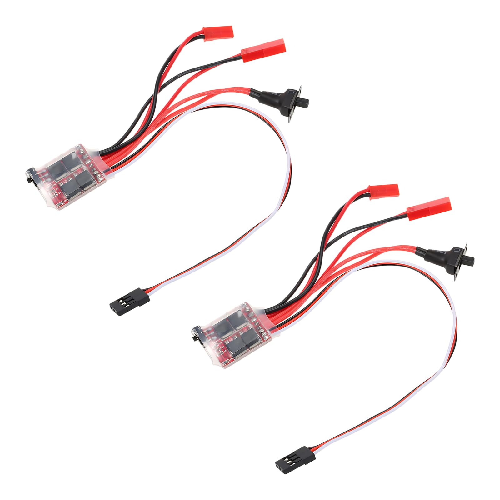 2PCS 30A Brushed Electric Speed Controller, Dual Way RC Brushed Motor Speed Controller with Brake, RC Brushed ESC for DIY Mini RC Car/Boat/SCX24 1/24