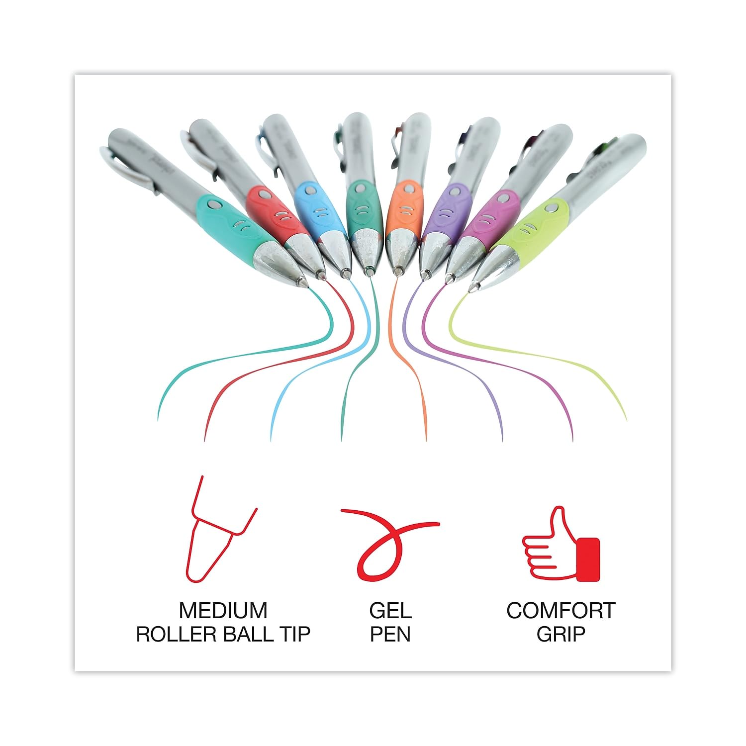 Universal 39715 Comfort Grip Deluxe Stylo roller à encre gel rétractable 0,7 mm Assortiment 8/ST