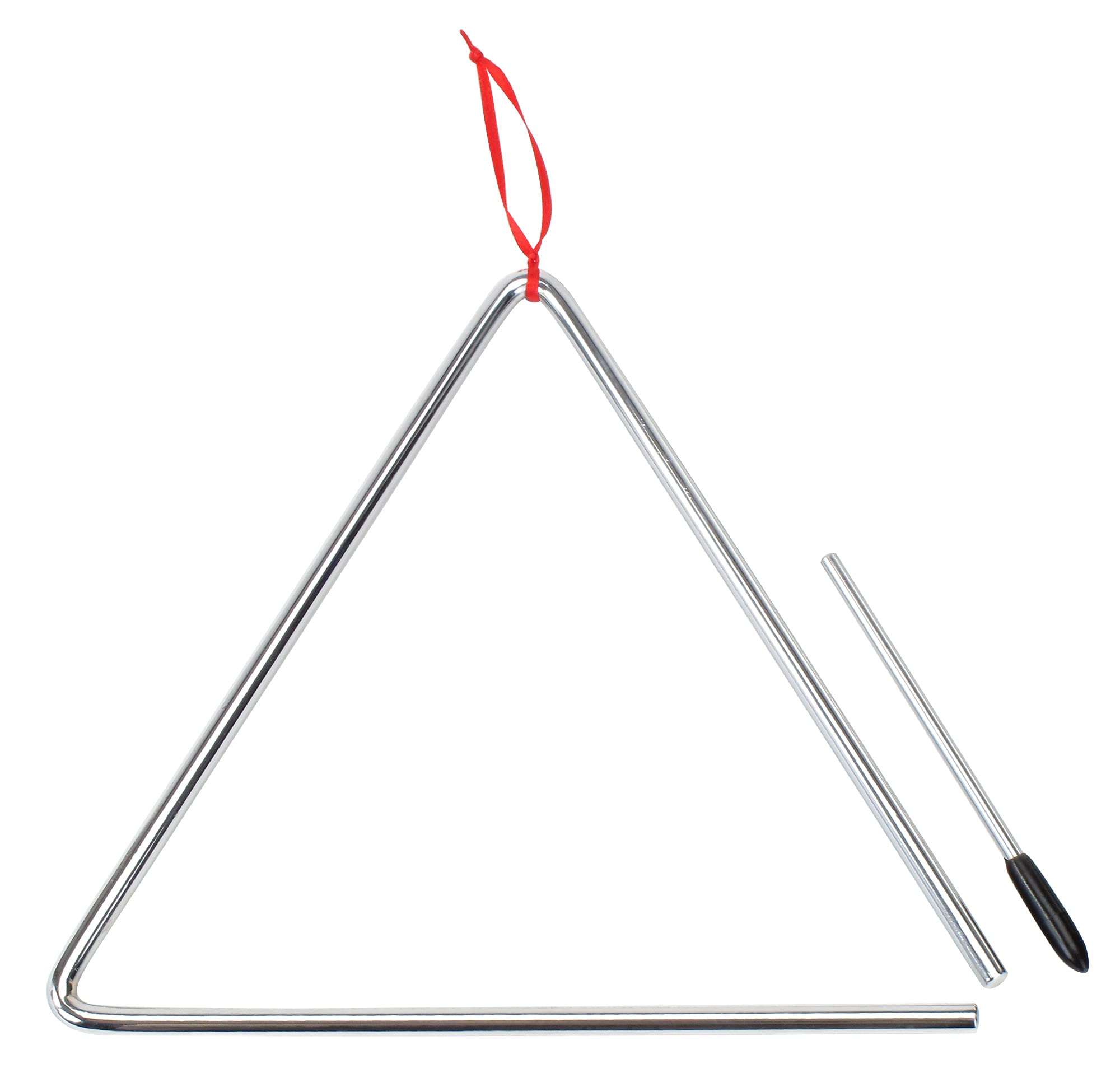 XDrum Triángulo, grande 25cm SET 5 x + Baqueta, respuesta rápida | Material: acero, Longitud de lado: 25 cm, Peso: aprox. 300 g, Diámetro de varillas de acero: aprox. 8 mm, incluye baqueta