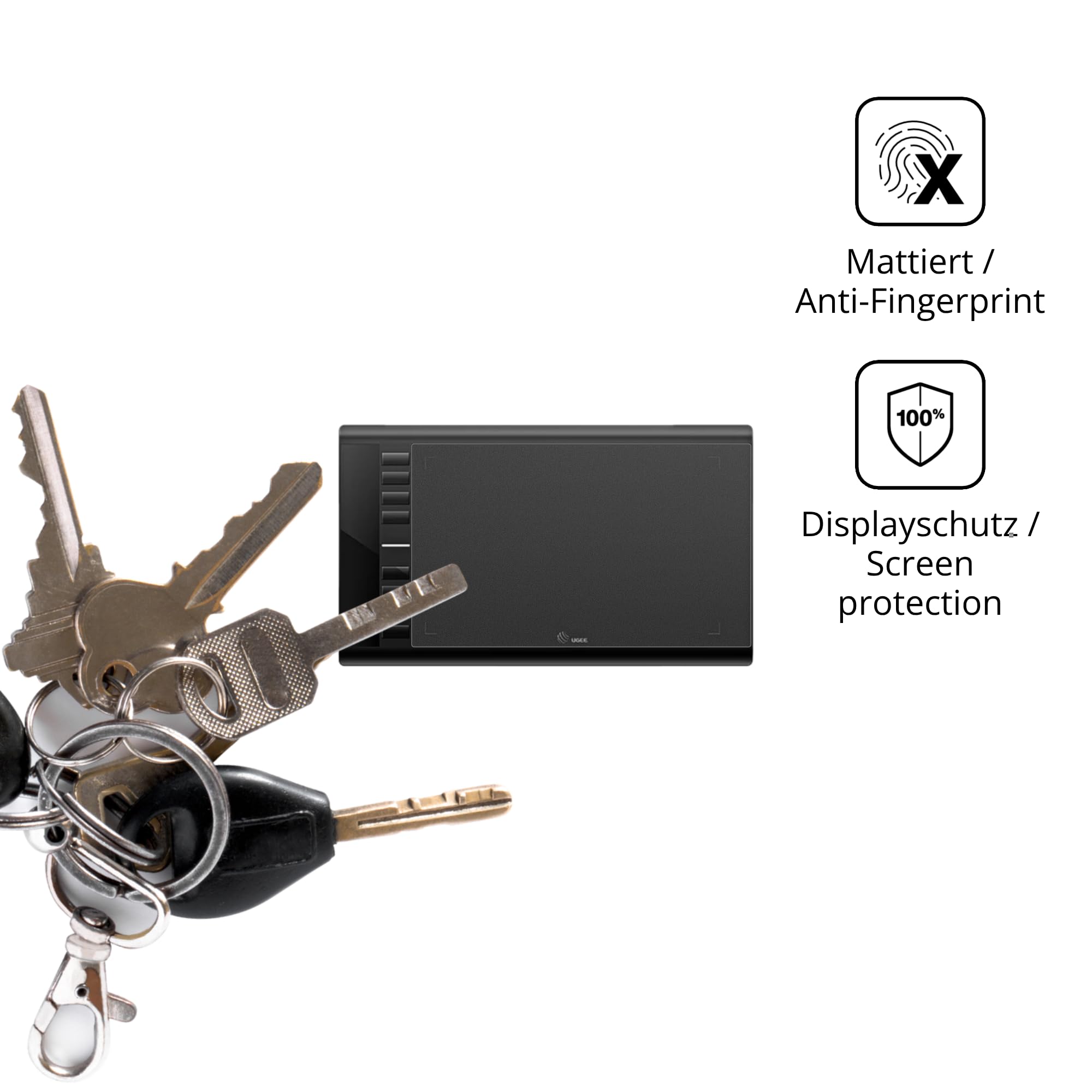 dipos Protection écran anti-espion pour Ugee M708 | Film mat, filtre de confidentialité 4 directions, sur mesure, anti-rayures, sans bulles, adhésion sans colle