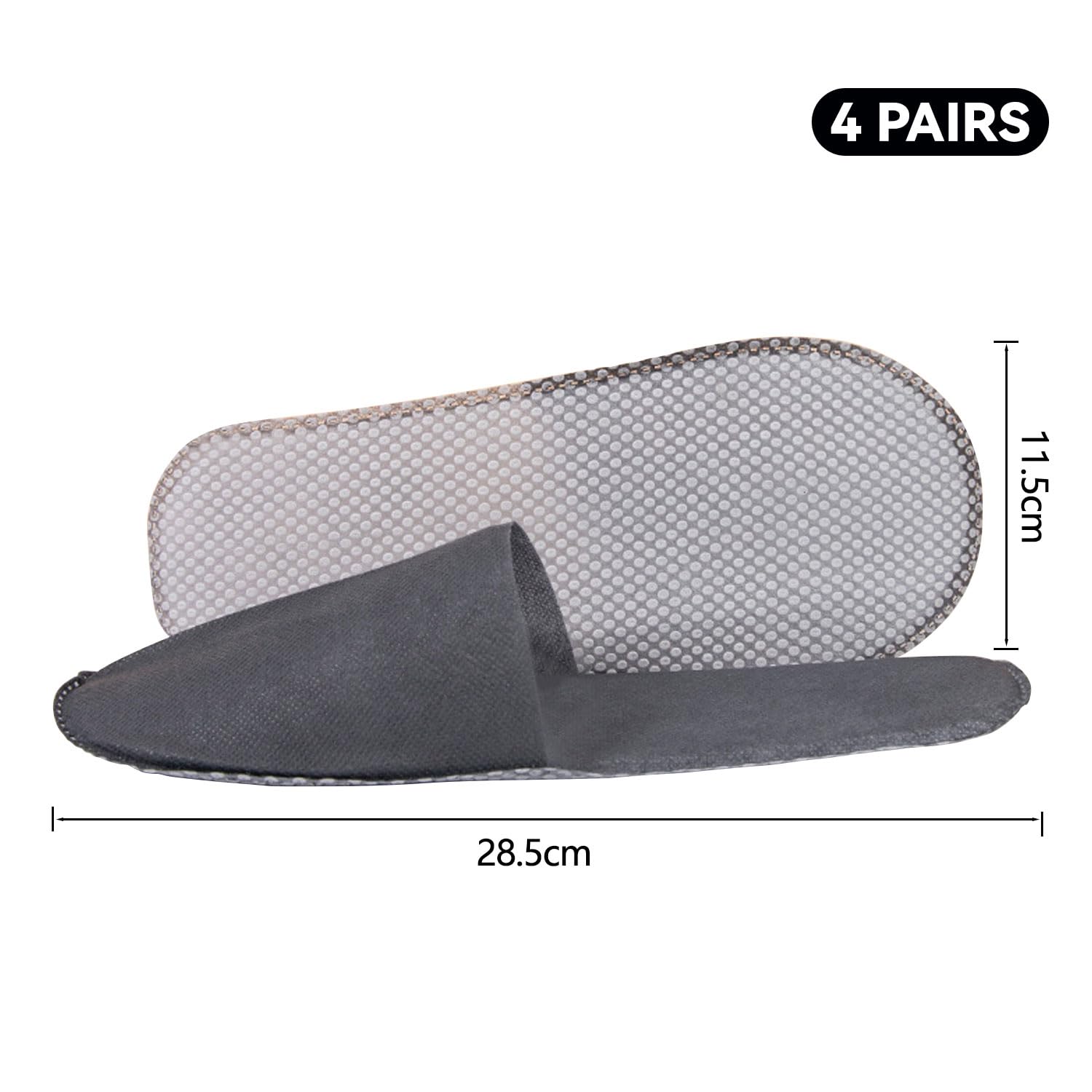 Usa e Getta Antiscivolo, D'albergo, Chiuse, Monouso Ospiti, Confortevoli, Unisex, Lavabili, Misura Universale, per Ospiti di Hotel, Feste, 4 paia