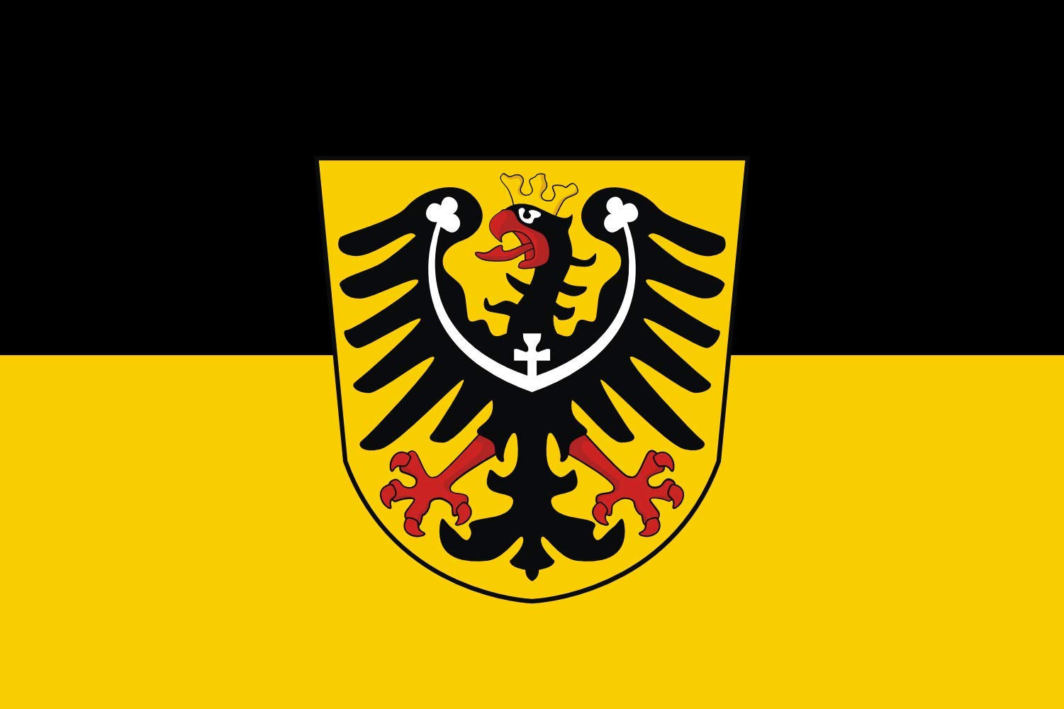 Drapeau Austrian Silesia pavillon paysage grand format 1.35m² pour mât