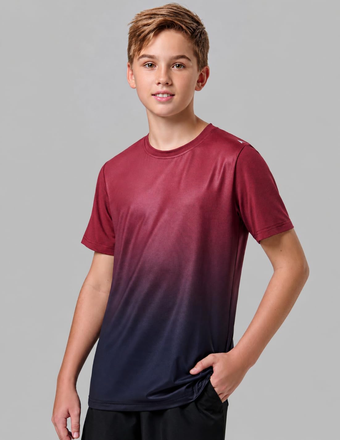 5 Pack Boys Athletic T Shirts, Youth Kids Dry Fit Short Sleeve Tees Performance Tops Activewear Clothing Bulk