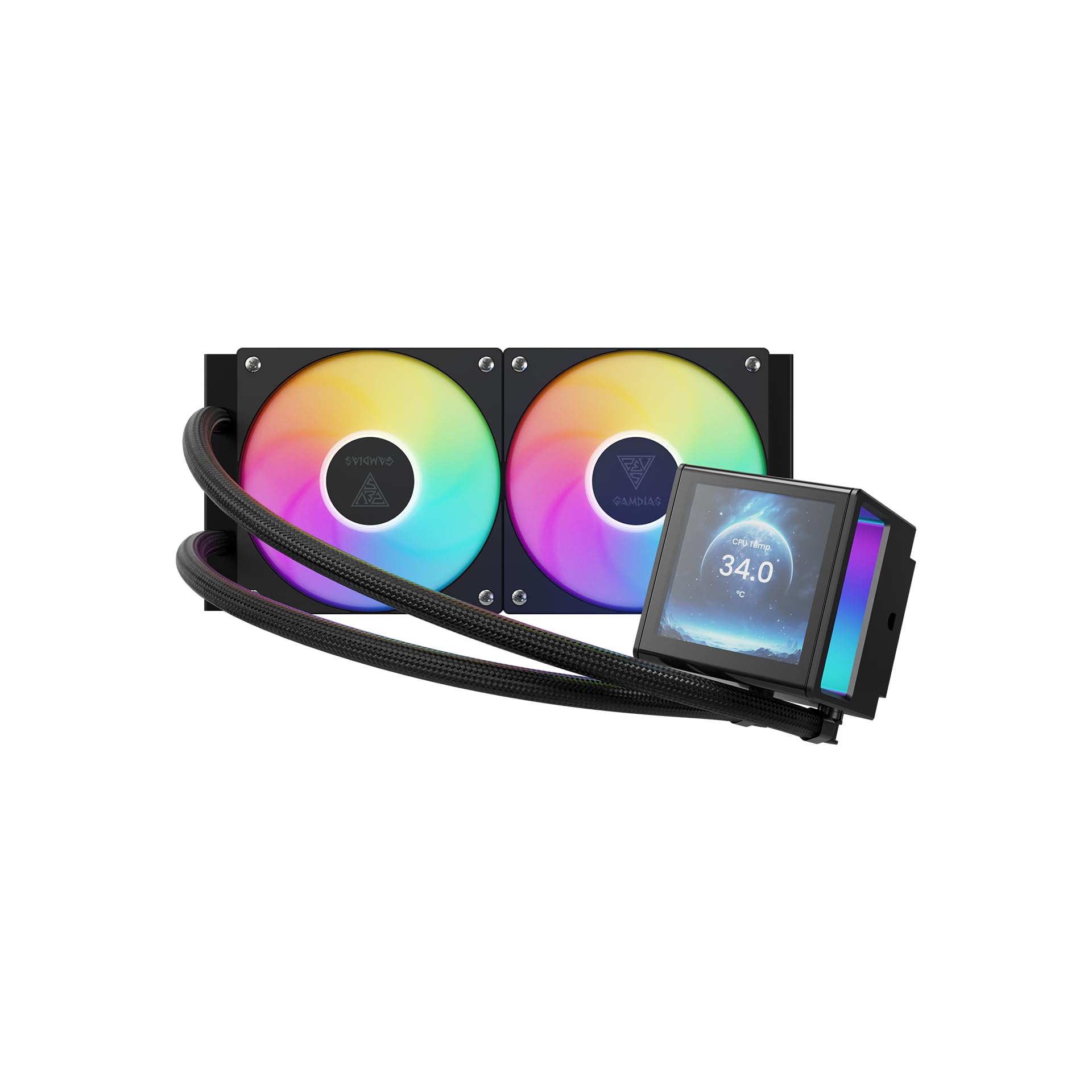 Water Cooler Gamdias Chione P5-240 Preto RGB com Tela IPS LCD 3.4