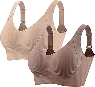 Sujetadores para dormir de apoyo para mujer, color blanco para mujer, cómodos, inalámbricos, push up, sin costuras, de algodón, sin costuras, cobertura completa, convertible