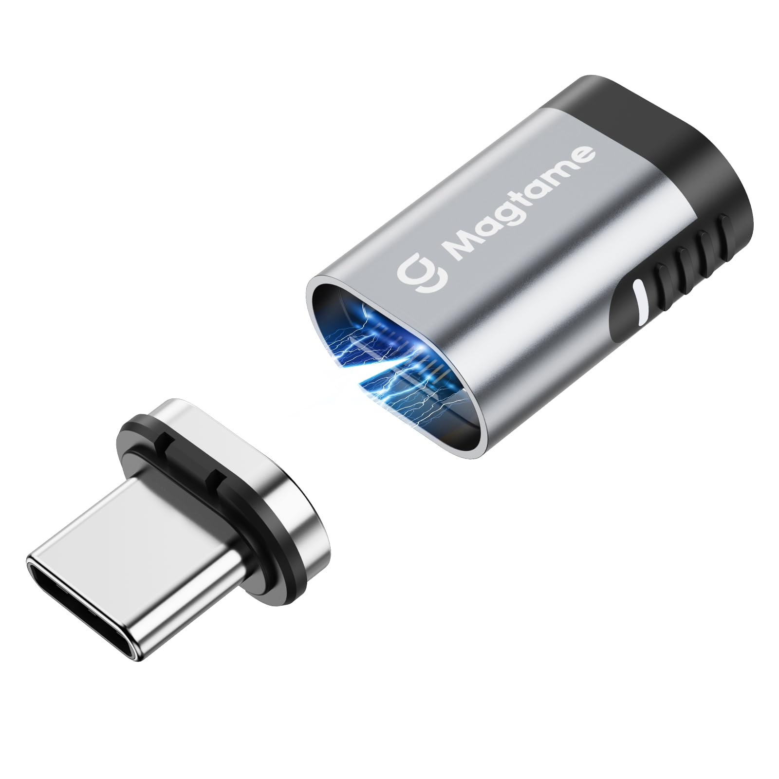 Magtame 240W Magnetisch USB C Adapter, Typ-C Magnet Adapter 24 Pin mit PD Schnellladung, 20Gbps Datenübertragung, 4K@60Hz Video für MacBook/iPhone 15/ROG Ally/Steam Deck/PS5 PSVR2/PS Portal, Gerade