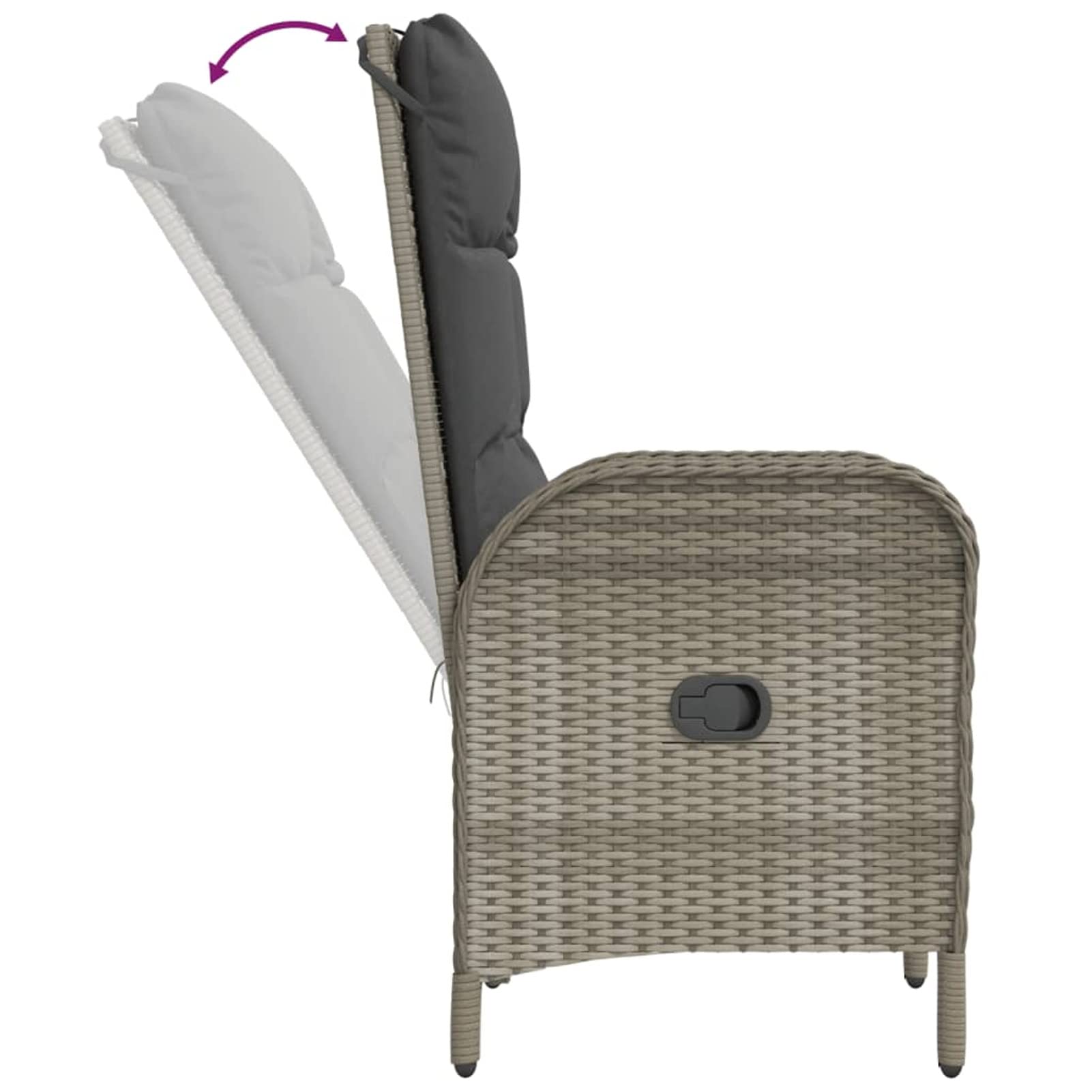 3185201 Set da Pranzo Giardino 5pz Nero e Grigio con Cuscini Polyrattan Testata in Legno,Testata Letto Matrimoniale Muebles Dormitorio Spalliera Letto Testiere per Letto Matrimoniale