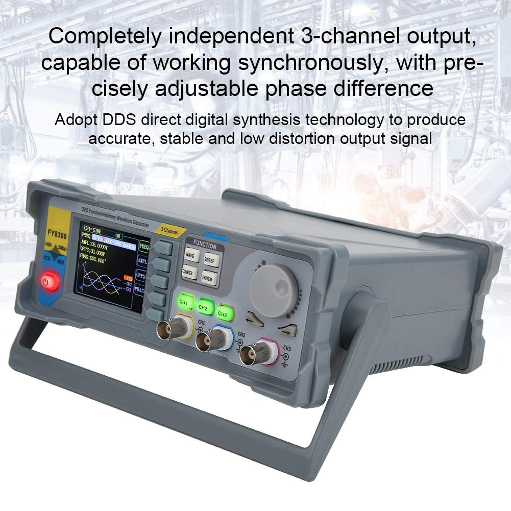 FY8300 Signalgenerator Frequenzgenerator 3 Kanal Funktionsgenerator 30 MHz 250 MSa/s 14 Bit Arbitrary Waveform 4 Kanal TTL Pegelausgang(FY8300-30M EU Plug 100-240V)