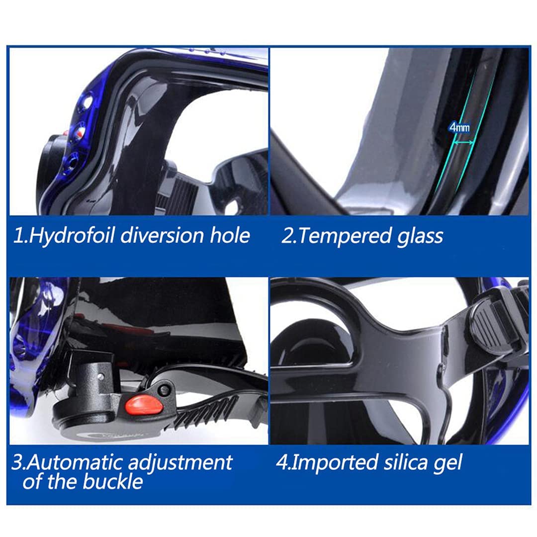 Scuba Snorkeling Pływanie Nurkowanie Zestaw oddechowy Gogle Maska przeciwmgielna i nurkowanie Easy Glasses do nurkowania