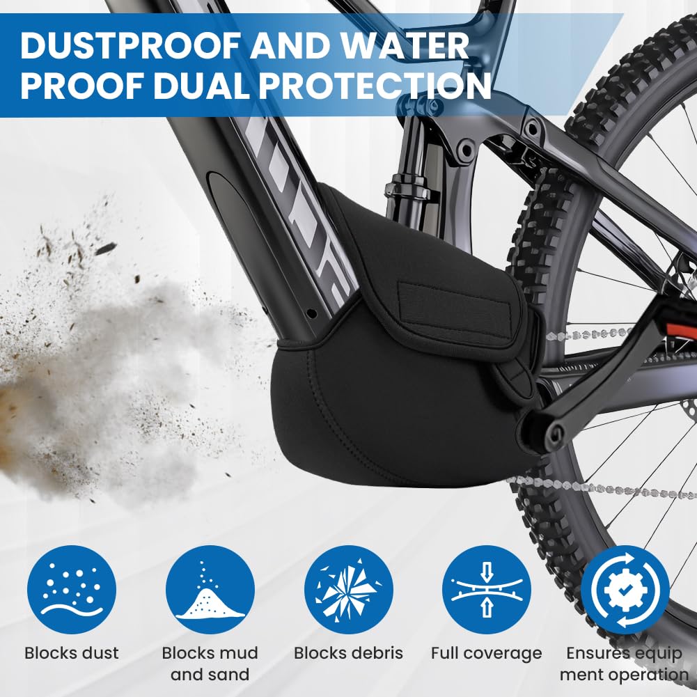 AOOWU 2 szt. Electric Bike Protective Cover Silnik, Submersible Rainproof Engine Guard, pokrowiec ochronny na rower elektryczny, łatwy w instalacji, do większości rowerów