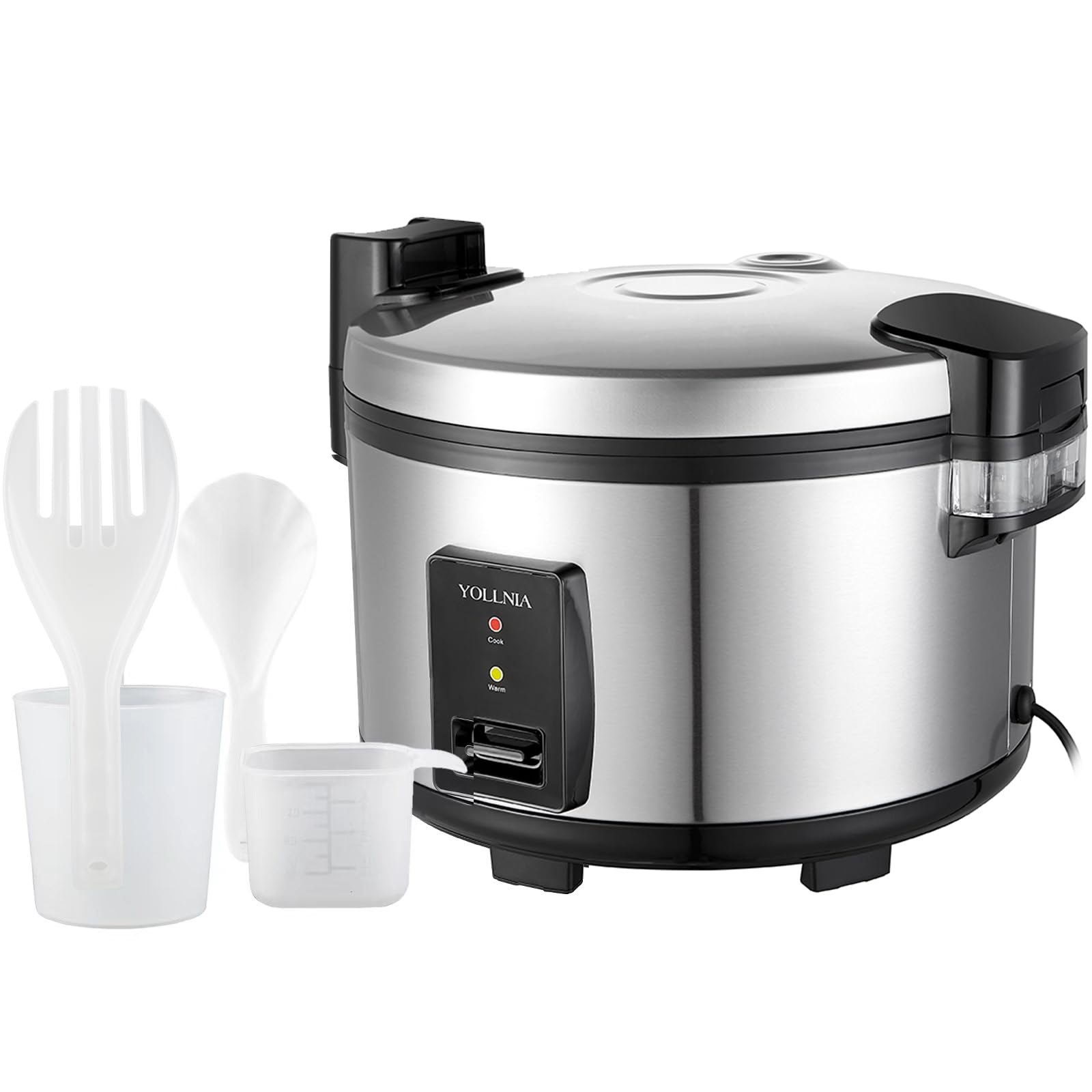 Cuiseur de Riz [23L Grande Capacité] Pour 50-80 personnes, antiadhésif, sans le brûler, avec fonction maintien au chaud, 2500 W, Bol antiadhésif amovible lavable,acier inoxydable…