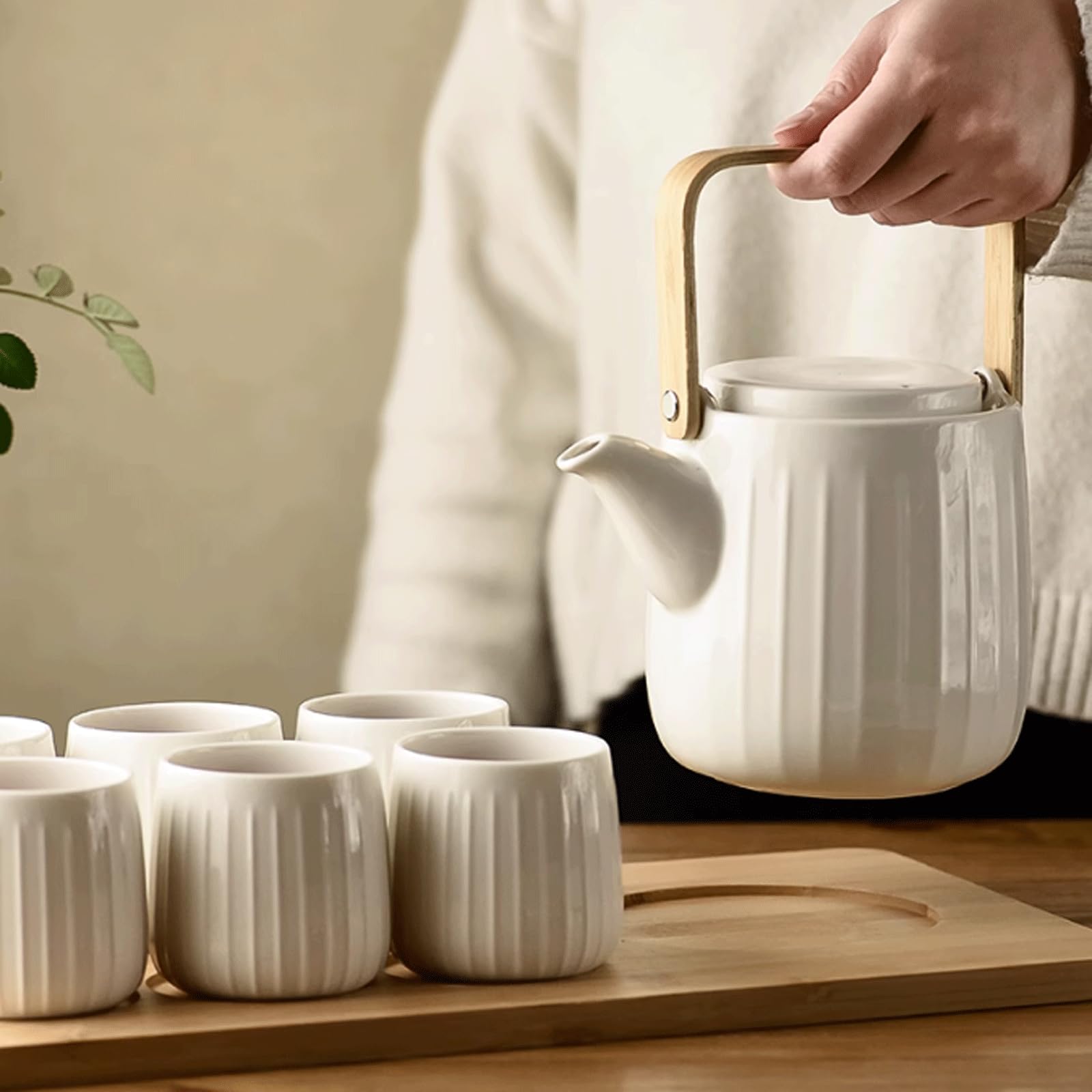 Zestawy do herbaty Porcelana, podróżne zestawy do Chiński styl Vintage Travel Premium Tea Pot Set Kung Fu Tradycyjny serwis do ceremonii herbacianej Juego De Te Teaware(Bianco)