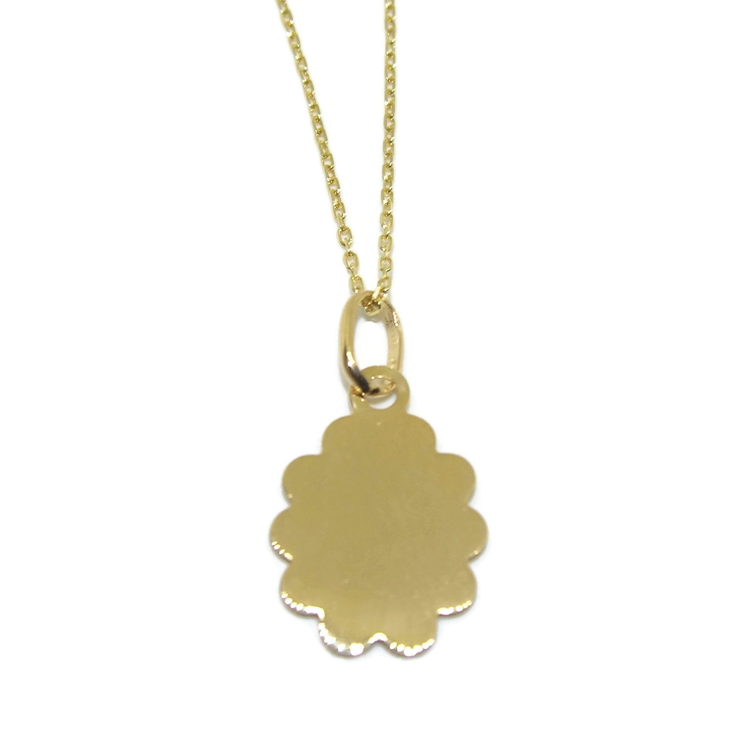 18-karatowy złoty medalion Anioł Stróż dla noworodka | Medal Zawieszki Ochrony | biżuteria | łańcuszek religijny 40cm | prezent na baby shower | prezent narodziny dziecka | prezent katolicki |