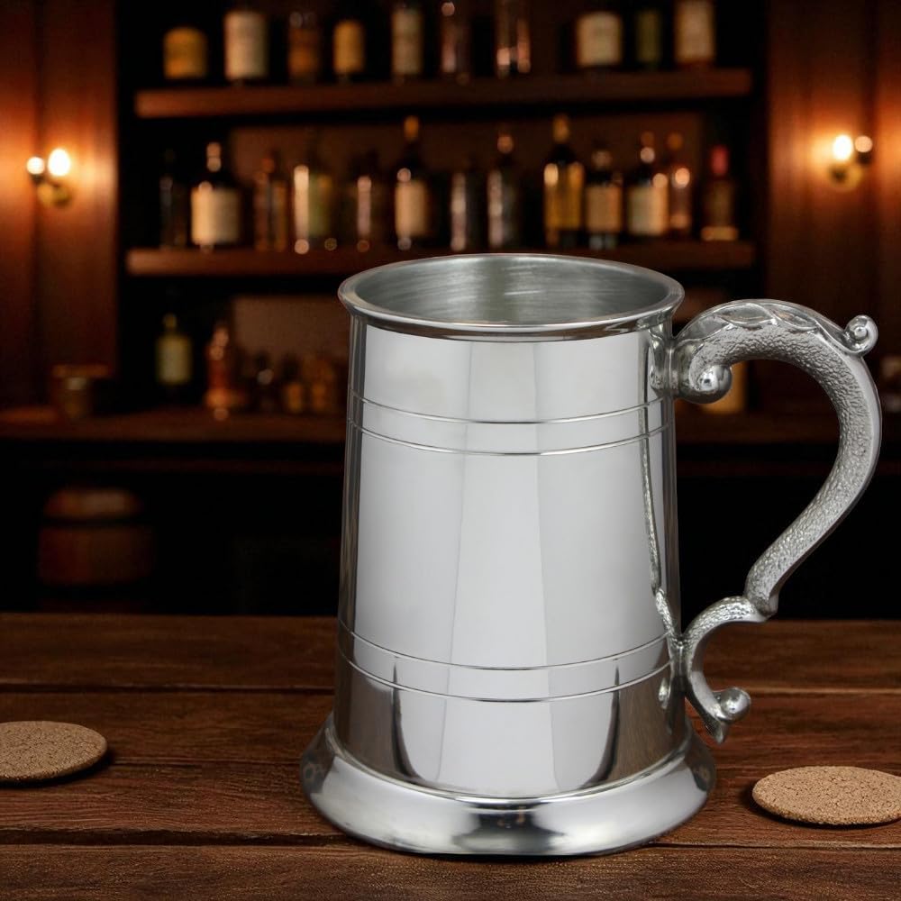English Pewter Company 1 Pint Straight 2 line Pewter Beer Mug