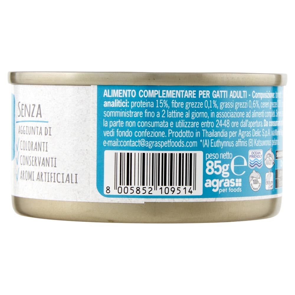 ADoC Cat Gatto Cibo Umido per Gatti SHELTER MIX MARE 24 Lattine DA 85 gr varietà di ricette di tonnetto: 12 Alicette BIANCHETTI, 8 GAMBERETTI, 4 SPIGOLA