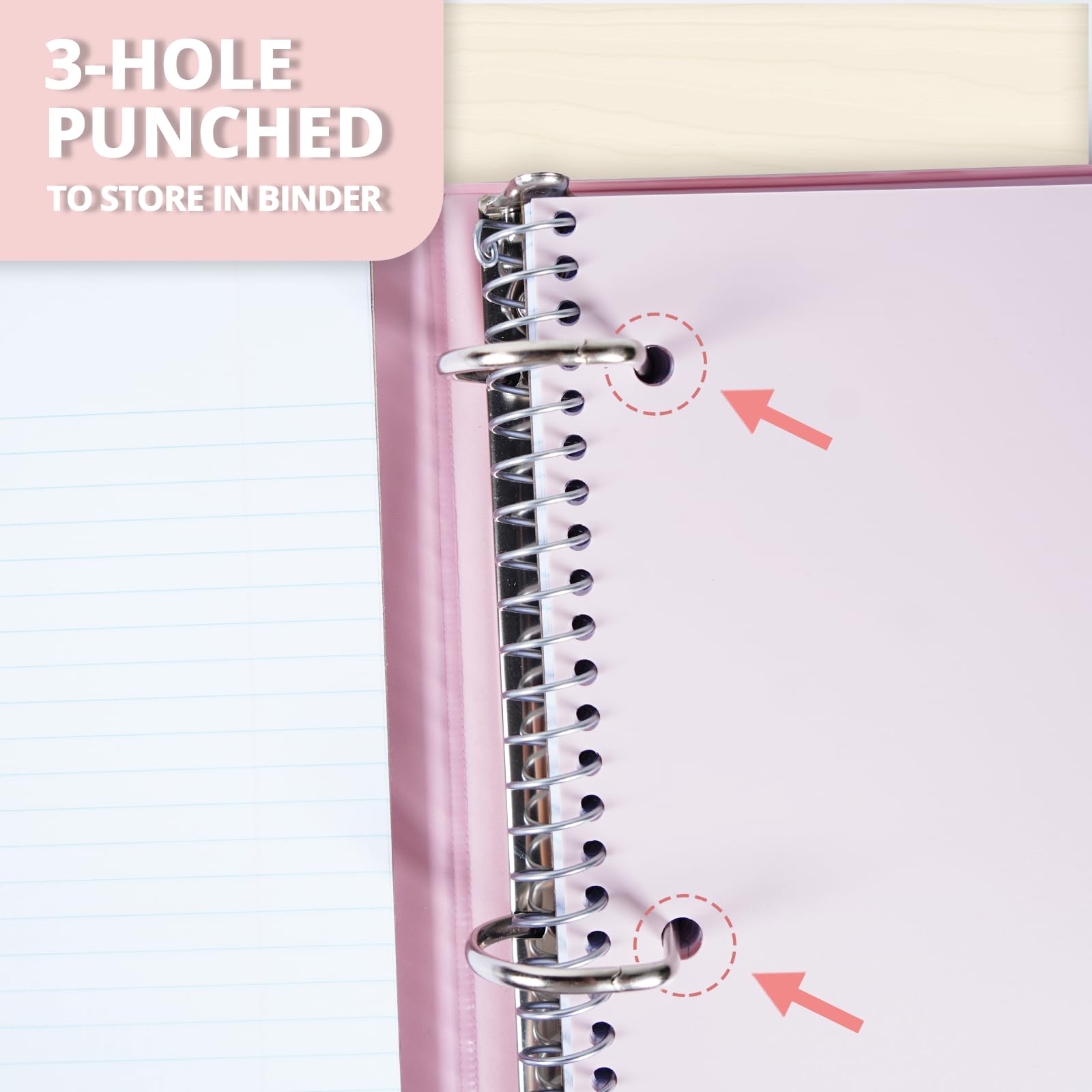 ONAVIA Quaderno a spirale, 1 soggetto, confezione da 12, a righe, 22,9 x 28,9 cm, 100 fogli, impermeabile, per insegnanti, studenti, colori assortiti