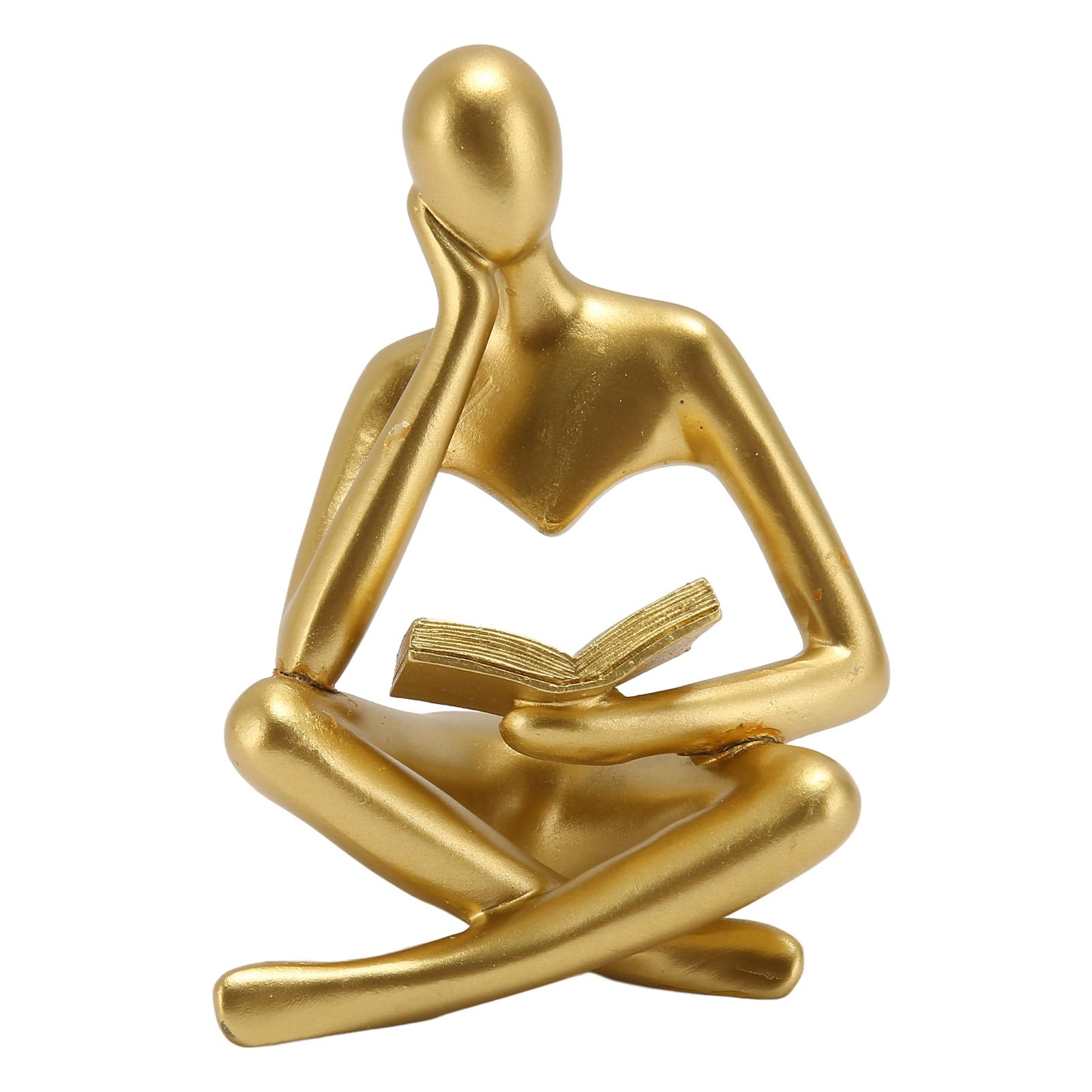 HERCHR Pensatore Statuetta, Sculture Innovativa Signora Lettura Polpa Stampaggio Ufficio Studio Libreria Ornamenti(oro)