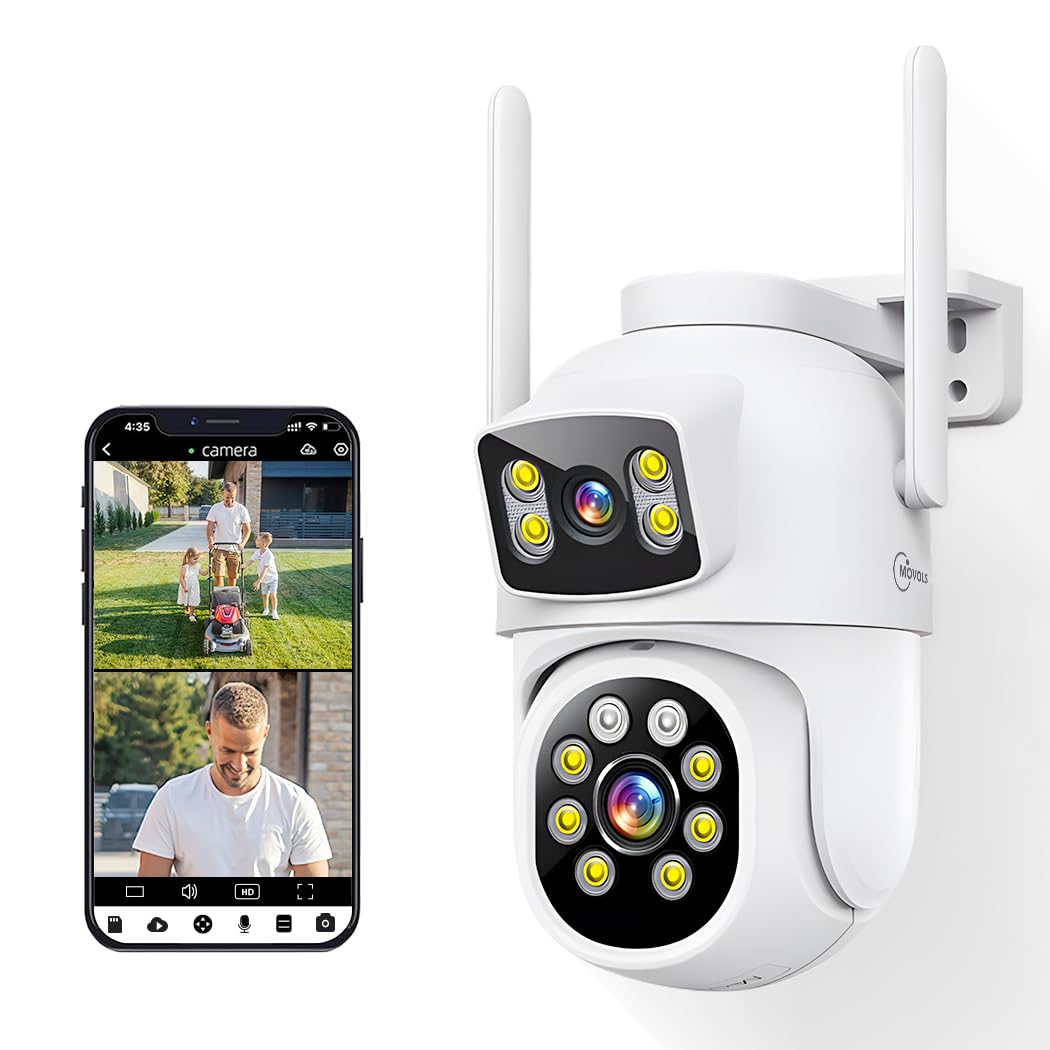 MOVOLS Wireless Security Camera 5G/2.4G WiFi 4MP Dual Lens Camera with Color Night Version, Motion Detection 2G