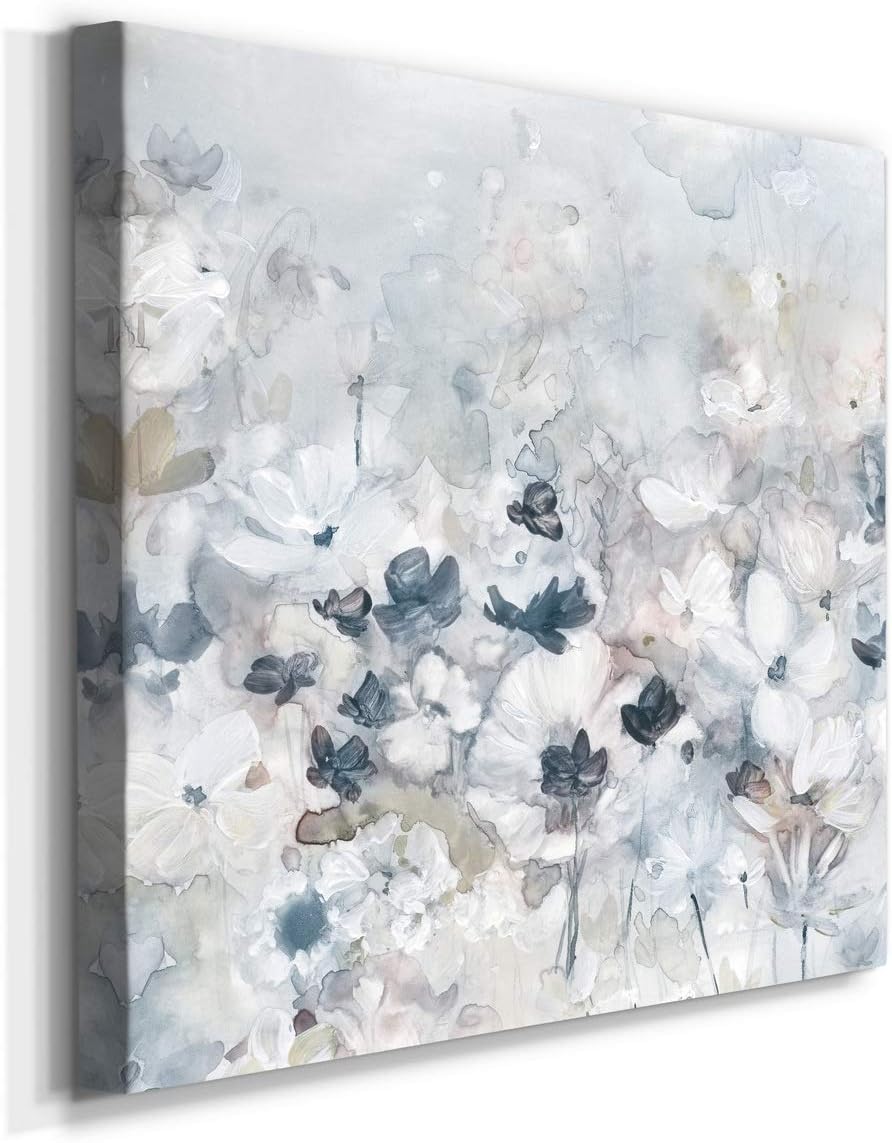 Square Canvas Wall Art Gallery Print Abstract Flower Picture Painting Modern Home Decoration for Living Room Kitchen Bedroom Bathroom Office, Ready to Hang