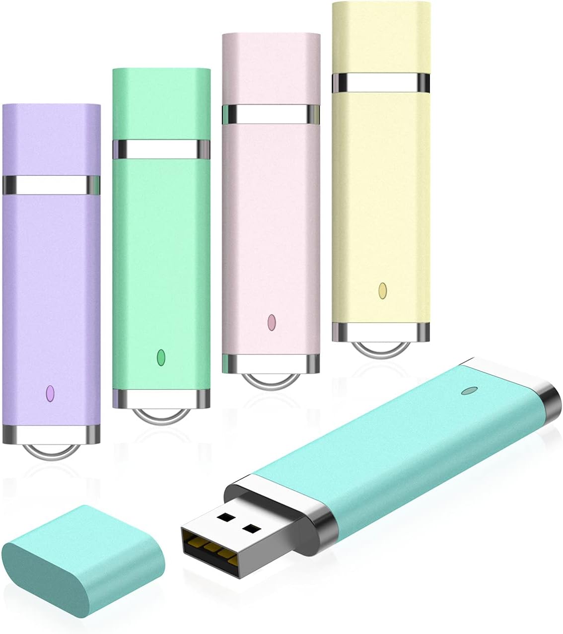 Sanfeya 5 Pack 32GB USB 2.0 Flash Drives, Multicolor Jump