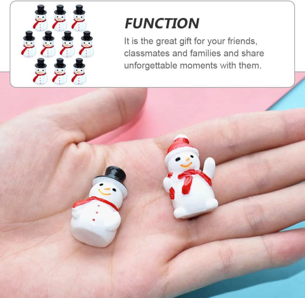 Angoily 90pcs Lovely Miniature Snowman Charms Cute Snowman Figurines for Christmas Decor for Desktop Bonsai for Holiday Gifting Festive Decoration