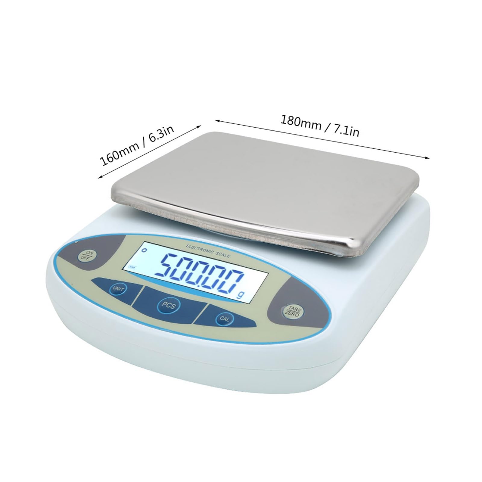 Báscula de pesaje digital, 5000 g, 0,01 g, 100-240 V, báscula digital de precisión, pesaje de laboratorio, báscula electrónica de joyería para gramo preciso, cocina (EE. UU.)