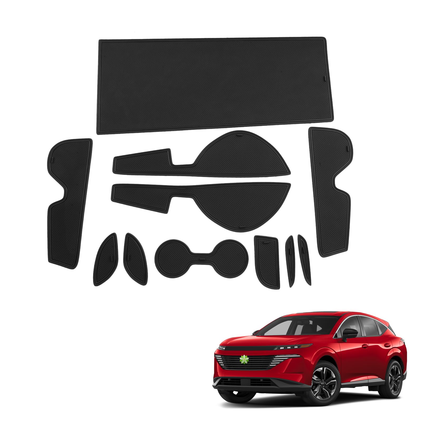 Alfombrillas para ranuras de puerta para Nissan Murano 2025, accesorios antideslizantes de goma para interior, revestimiento de consola central, compatibles con Nissan Murano Platinum SV SL 2025, juego de 11 piezas.