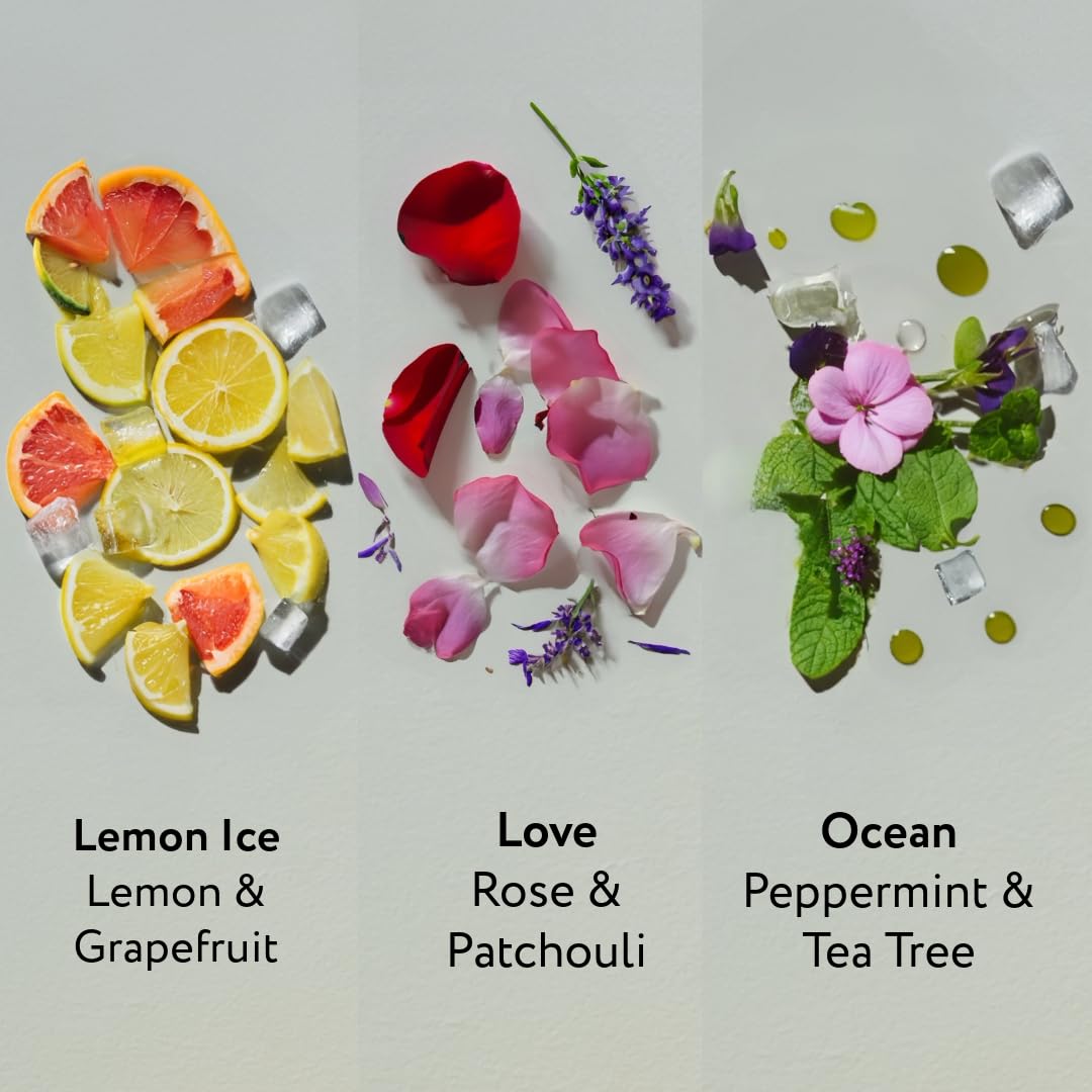 Elsa's Organic Skin Foods, Creme deodoranti naturali, confezione da 3, oceano, amore, limone ghiaccio, senza alluminio, senza bicarbonato di sodio, protezione 24 ore, senza plastica, deodorante per