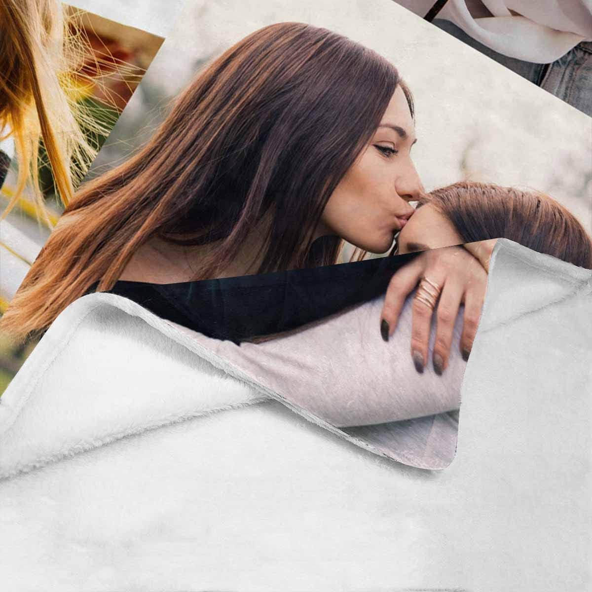 InterestPrint Personalized Blanket with Picture Custom Collage Blanket Make a Customized Throw Blanket for Kids/Mom and Dad/Family, Souvenir, Gift 40" x 50"