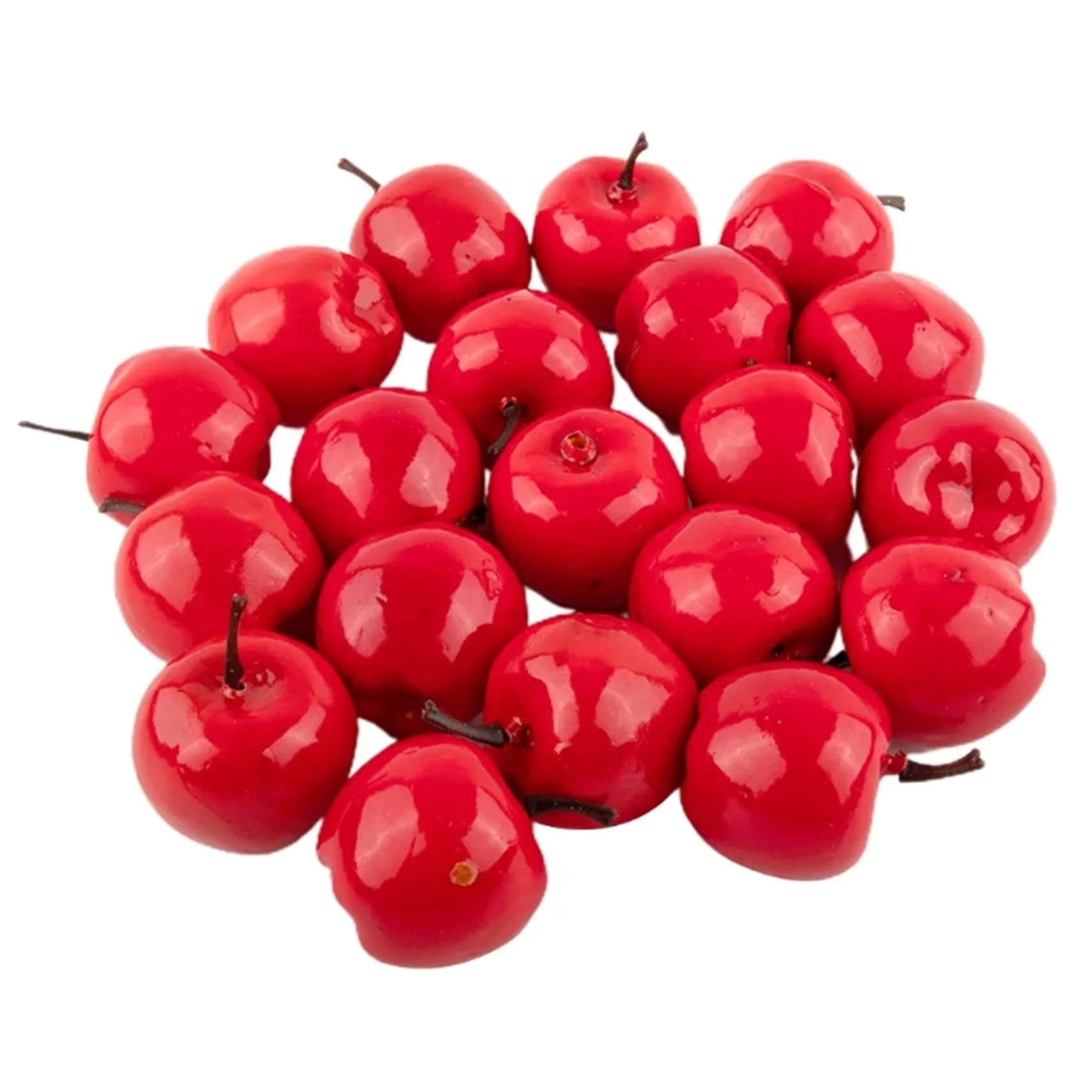 Hperu Artificial Apples 20Pcs 1.2x1.4inch Simulation Realistic Christmas Mini Apples Unfading Decorative Fake Apples for Xmas Party Photography Artificial Fruit
