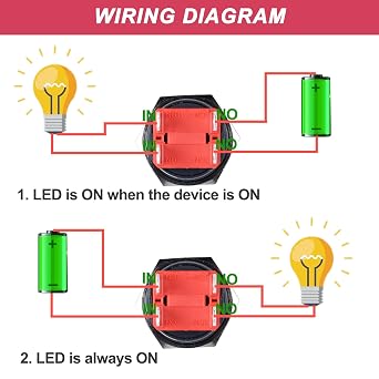22mm Heavy Duty Momentary Metal Push Button Switch Waterproof Large Current 20Amp 12V-24V (ON)-Off 2NO 4 Pins with Pre-Wired Socket for 7/8 Mounting Hole Black Shell (Halo Ring Blue LED)