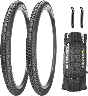 SIMEIQI 1 or 2 Pack 24"/26"/27.5"x1.95" Bike Tires with 3mm Anti-Puncture Layer for Mountain Bicycle Tyres with or Without 24"/26"/27.5"x1.75"/2.125" AV 32mm 2 Inner Tubes