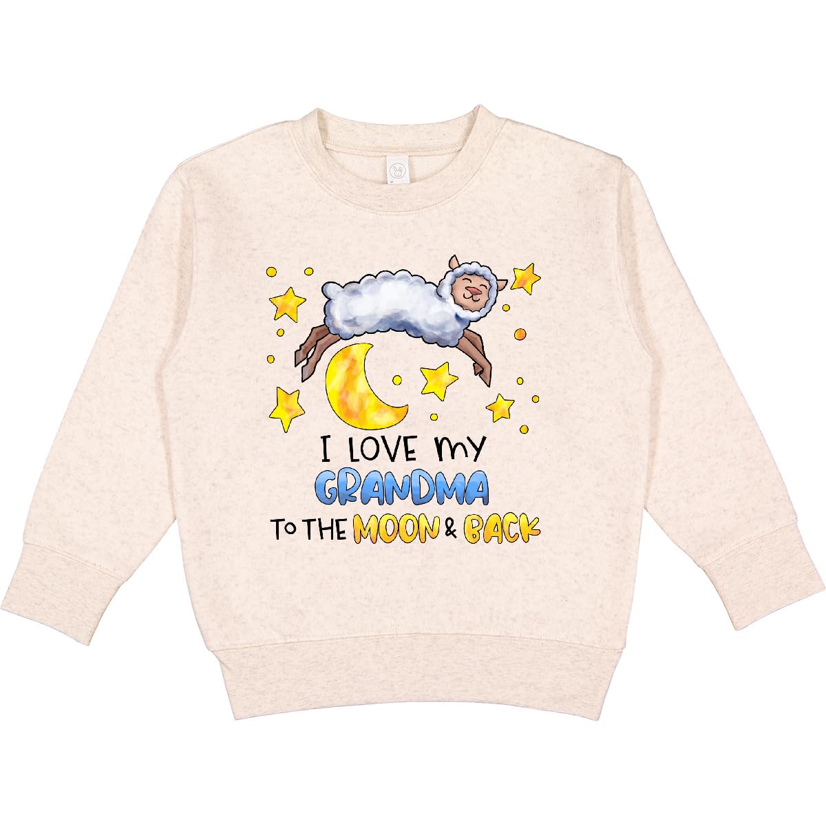 inktastic I Love My Grandma To the Moon and Back Cute Sheep Toddler Sweatshirt 7 Natural Heather 39f8f