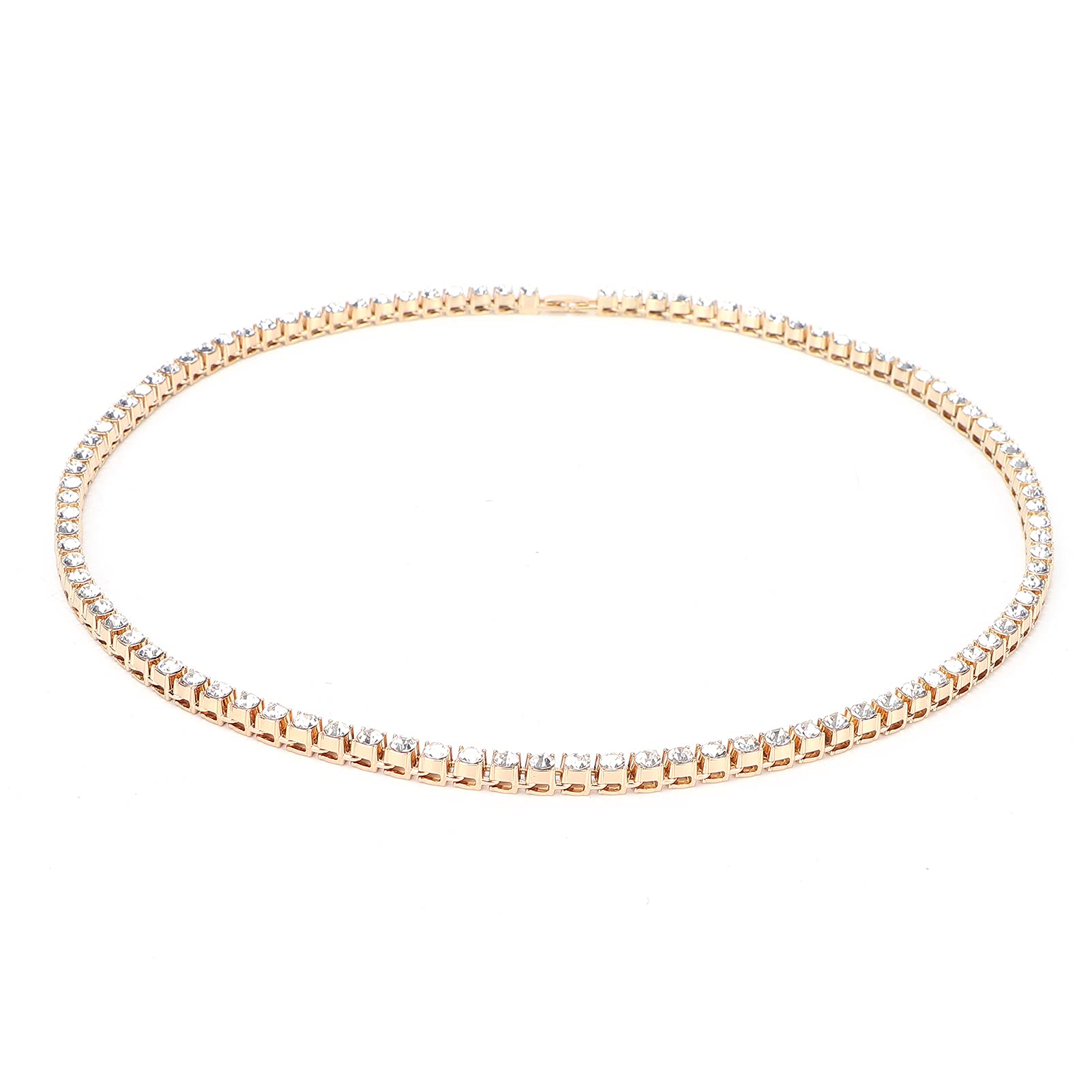Shanrya Pulsera de Tenis, Collar de Diamantes de Imitación Portátil, Cadena de Aleación de Circonia, Cadena de Tenis para Novia para Fiestas