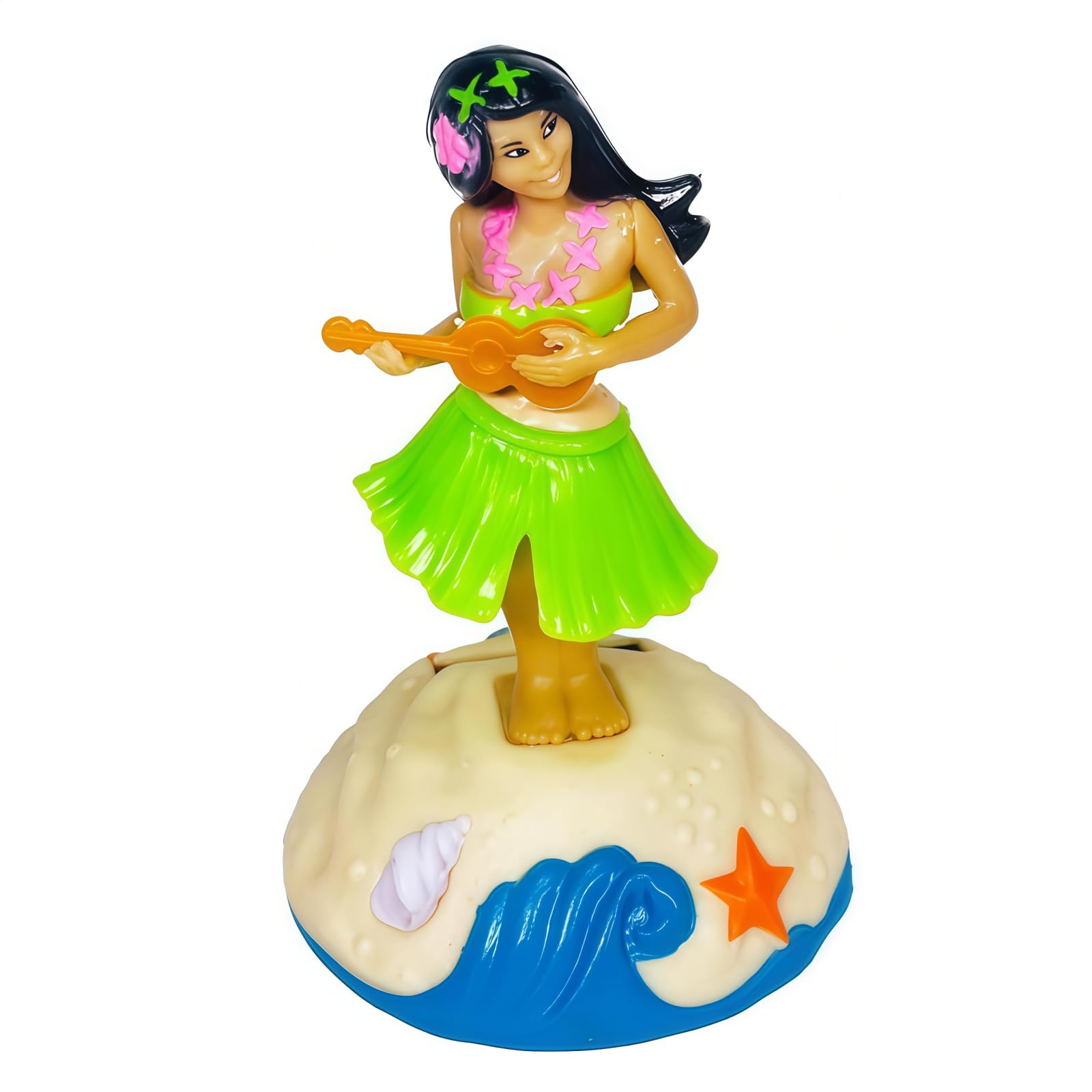 Elzhan 1 Pc Solar Powered Dancing Figures Decoration, Hawaiian Hula Dance Girl Solar Shaking Head Figure Ornaments Car Dashboard Interior Decoration
