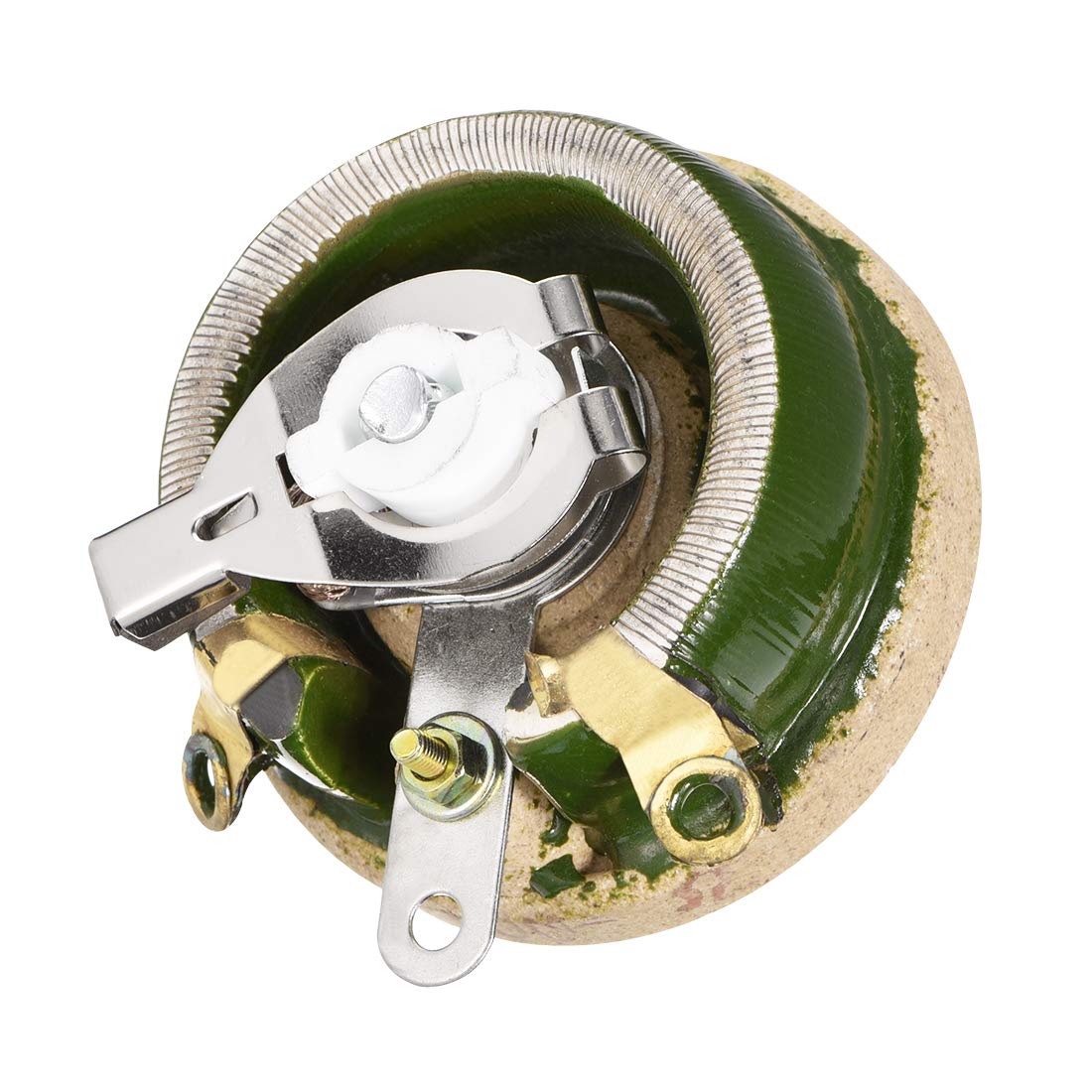 sourcing map Resistor De Reostato Variable De Potenciómetro De Cerámica Bobinado De 50W 300R Ohm Con Perilla