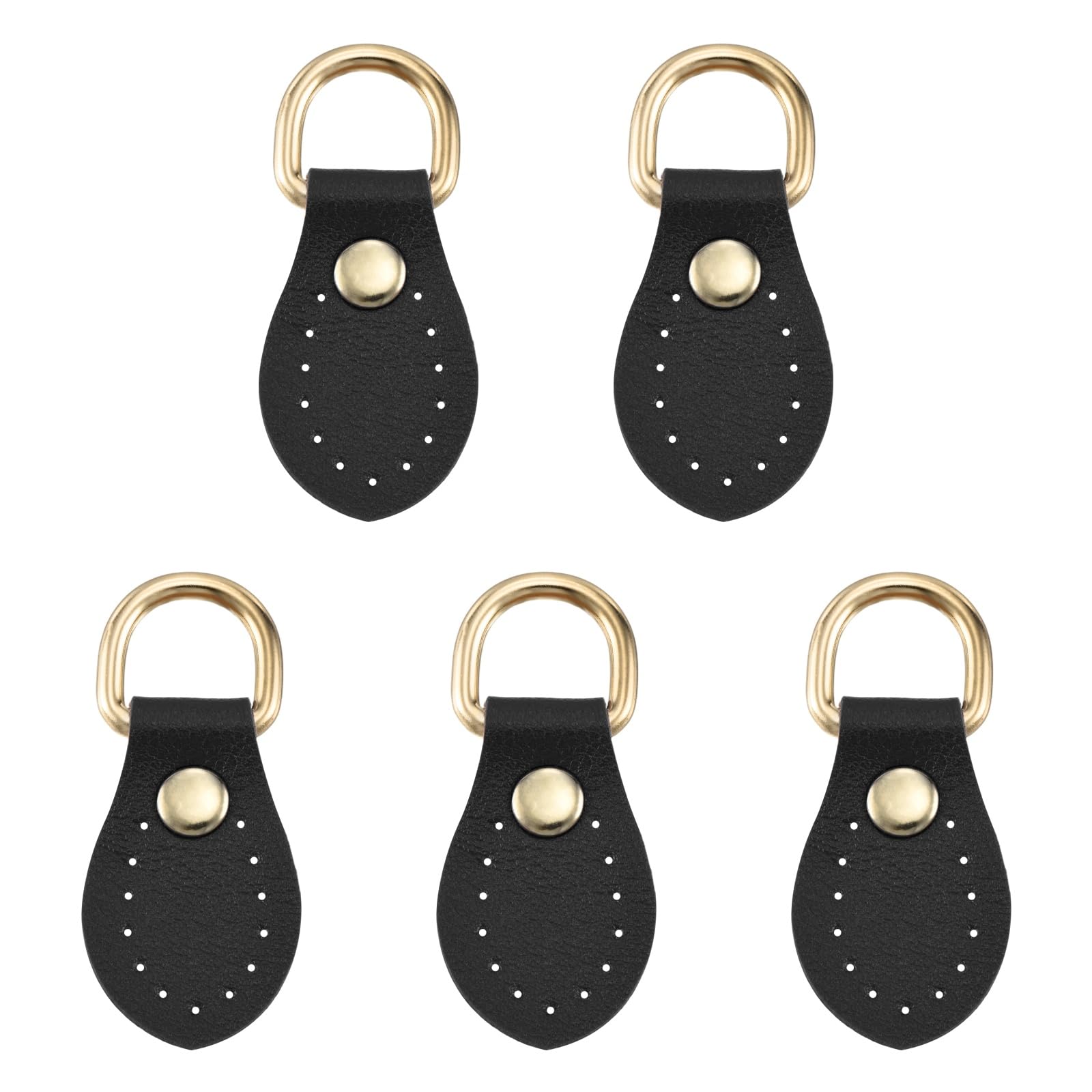 PATIKIL 5 Pcs Purse Strap Mount Hook, Sew on Leather Buckle Bag Side D Ring Clips Replacement Clasp for DIY Shoulder Bag Purse Backpack Craft Hardware Making Supplies, Black