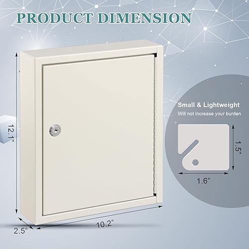 Miniatura 2 de KYODOLED Caja de bloqueo de almacenamiento para llaves con llave, organizador de gabinete de llaves con bloqueo, caja de administración de 60 llaves