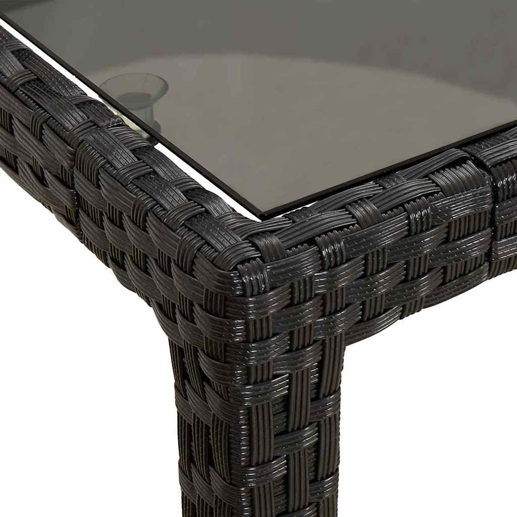 Tavolo da giardino Pur nero, 250 x 100 x 75 cm, in polyrattan, resistente alle intemperie, per esterni, in metallo, stabile, per terrazza, balcone, veranda, ideale per barbecue, picnic e feste