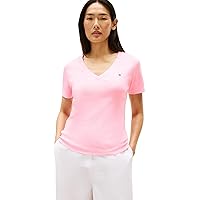 Tommy Hilfiger Donna T-Shirt Maniche Corte New Slim Cody V-Neck Scollo a V