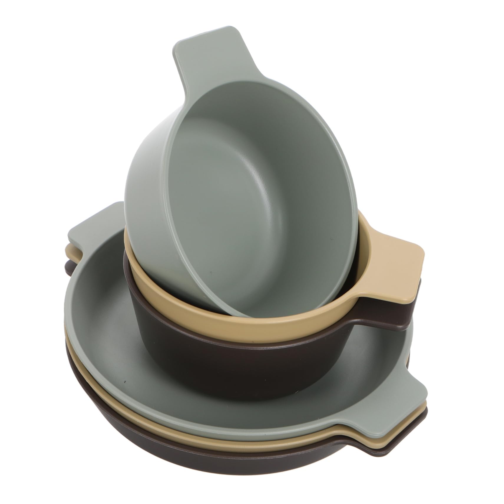 BELLIFFY Plastic Dinnerware Sets 4 Piece Outdoor Bowl Plate Set Unbreakable for Camping Picnic