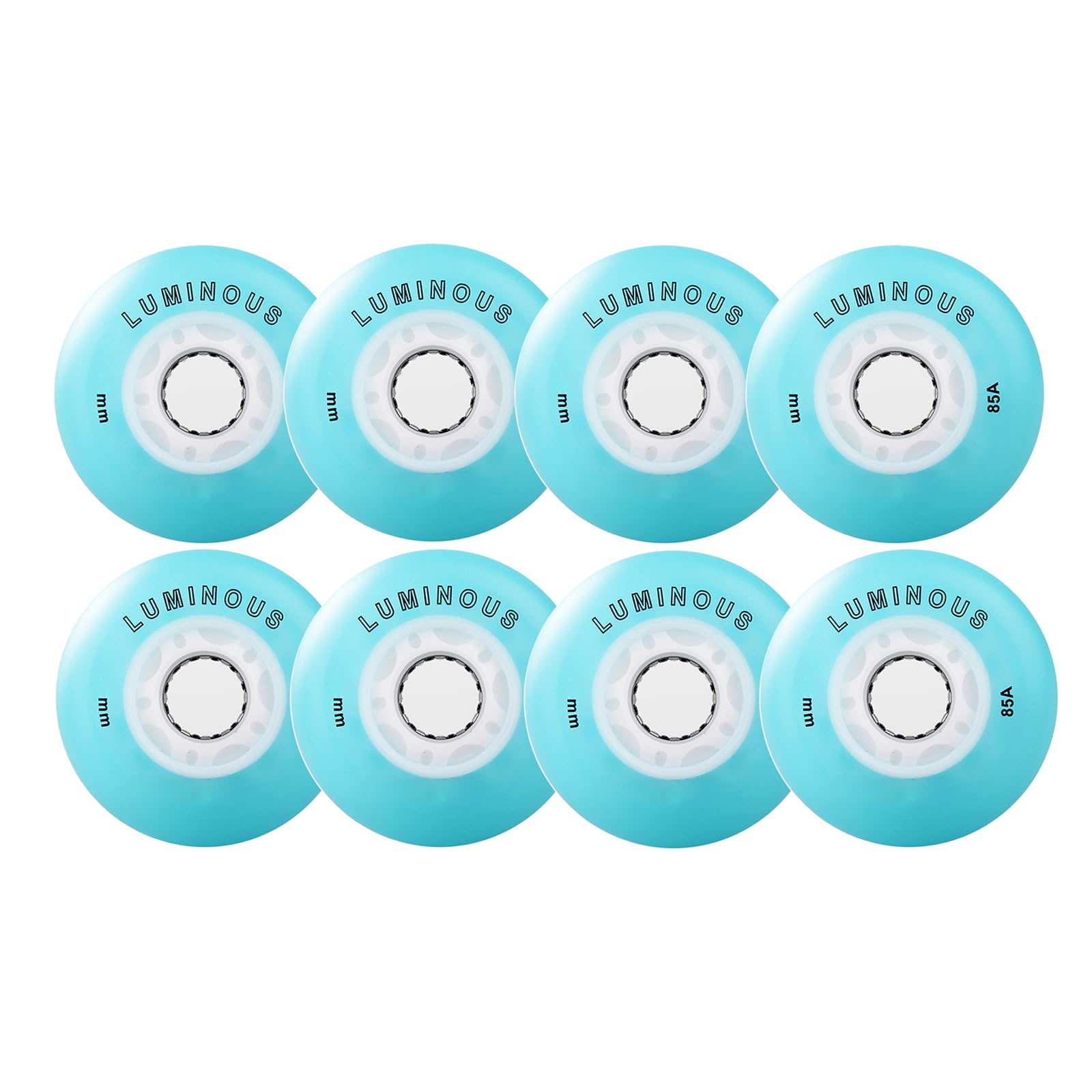 Ruote per Pattini in Linea Luminose 85A, Confezione da 8, Ruote di Ricambio per Pattini in Linea a rotelle Luminose, a Forma di Fiore, Sette Colori, 72 mm, 76 mm, 80 mm.