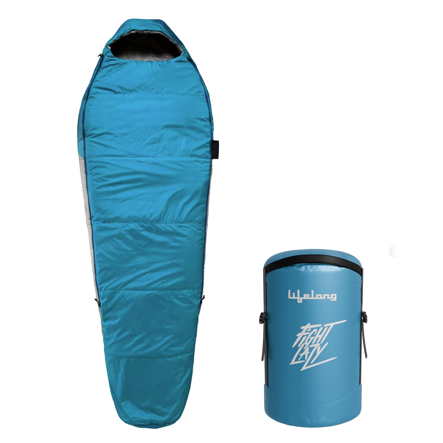 Lifelong Sleeping Bag for Adults - Winter Sleeping Bags Certified for Temperatures -7°C to 0°C - Mummy Shape Foldable Camping Bed Height Upto 6’5”feet - Travel Accessory for Camping, Hiking, Trekking