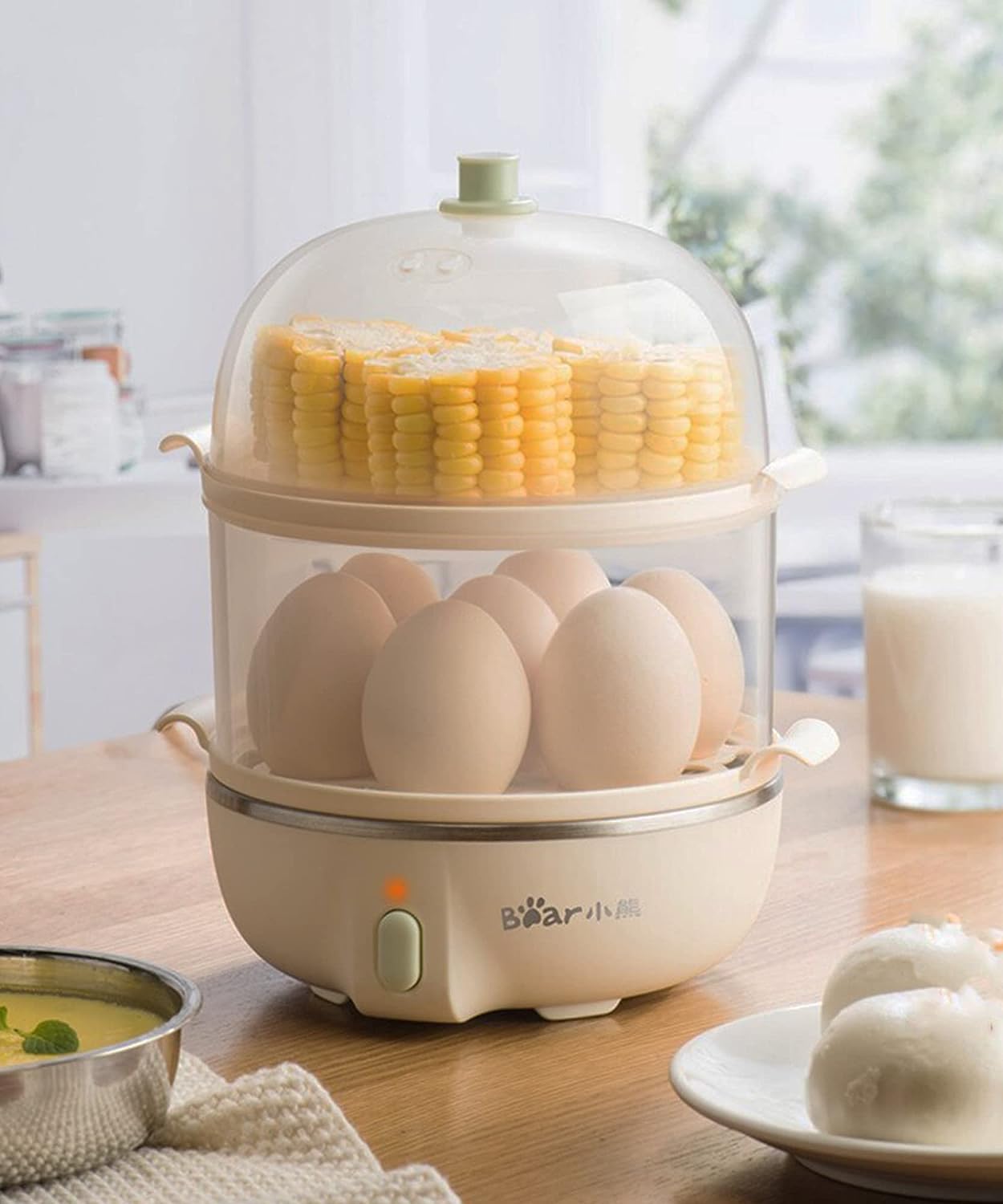Inder Bear Double Layer Electric Egg Cooker Boiler - 14 Egg Capacity Multifunction Breakfast machine Egg Maker Steamer -1 year warranty