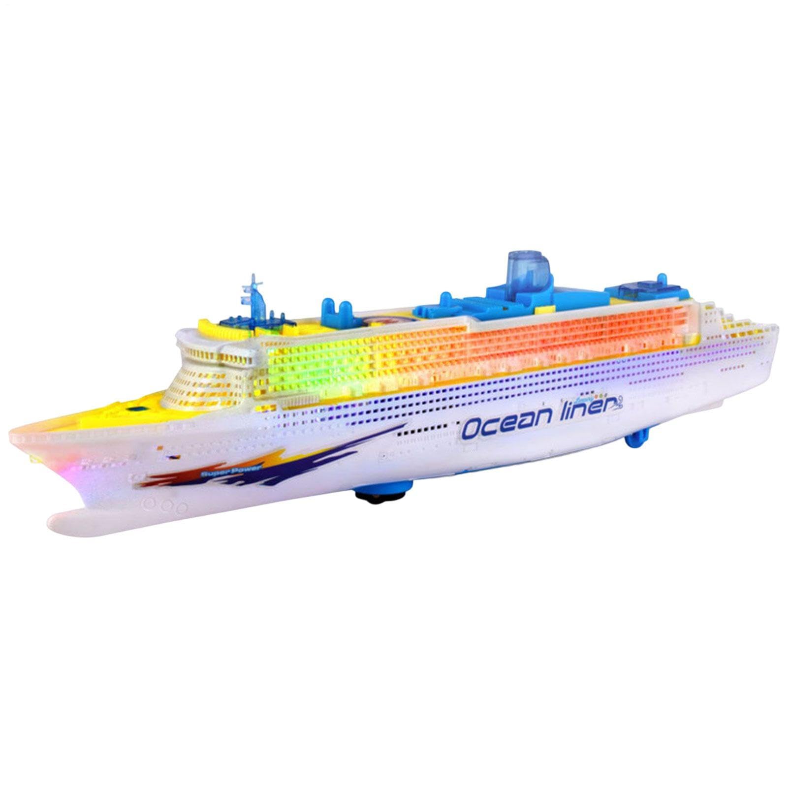 Cruise Ship Model – 49x6x10.5cm UniversalWheel OceanLiner, Flashing LED Maritime Vessel | Nautical VoyageDecor Showcase Piece, OceanTheme PartyDisplay Accessory, Kids ImaginationPlay